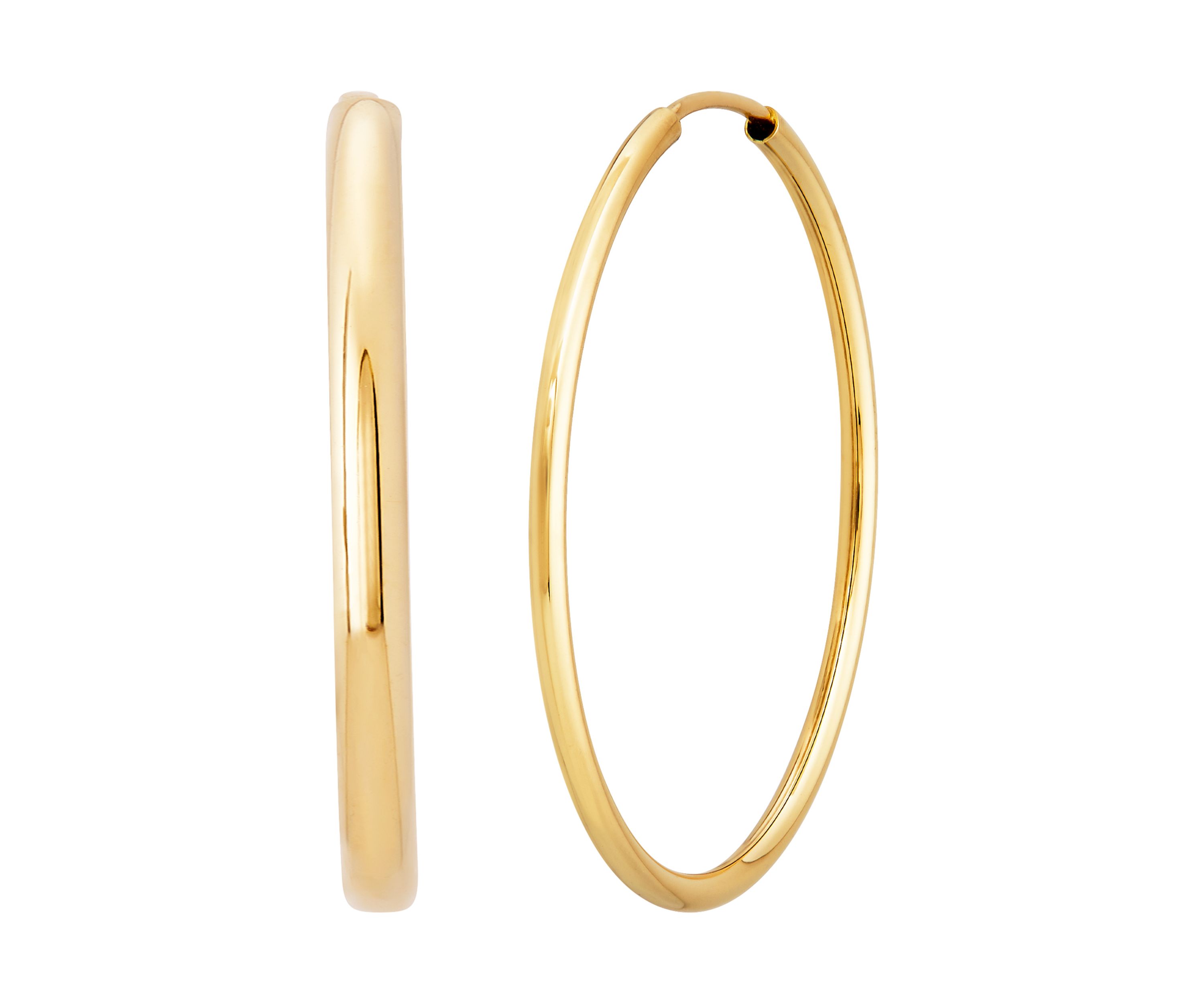 Endless Tube Hoop Earrings in 10K Yellow Gold