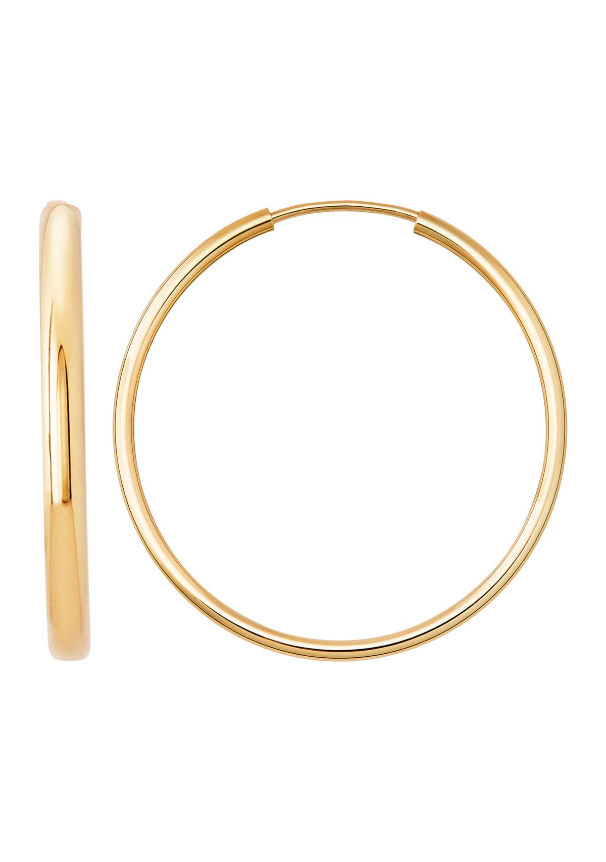 Endless Tube Hoop Earrings in 10K Yellow Gold