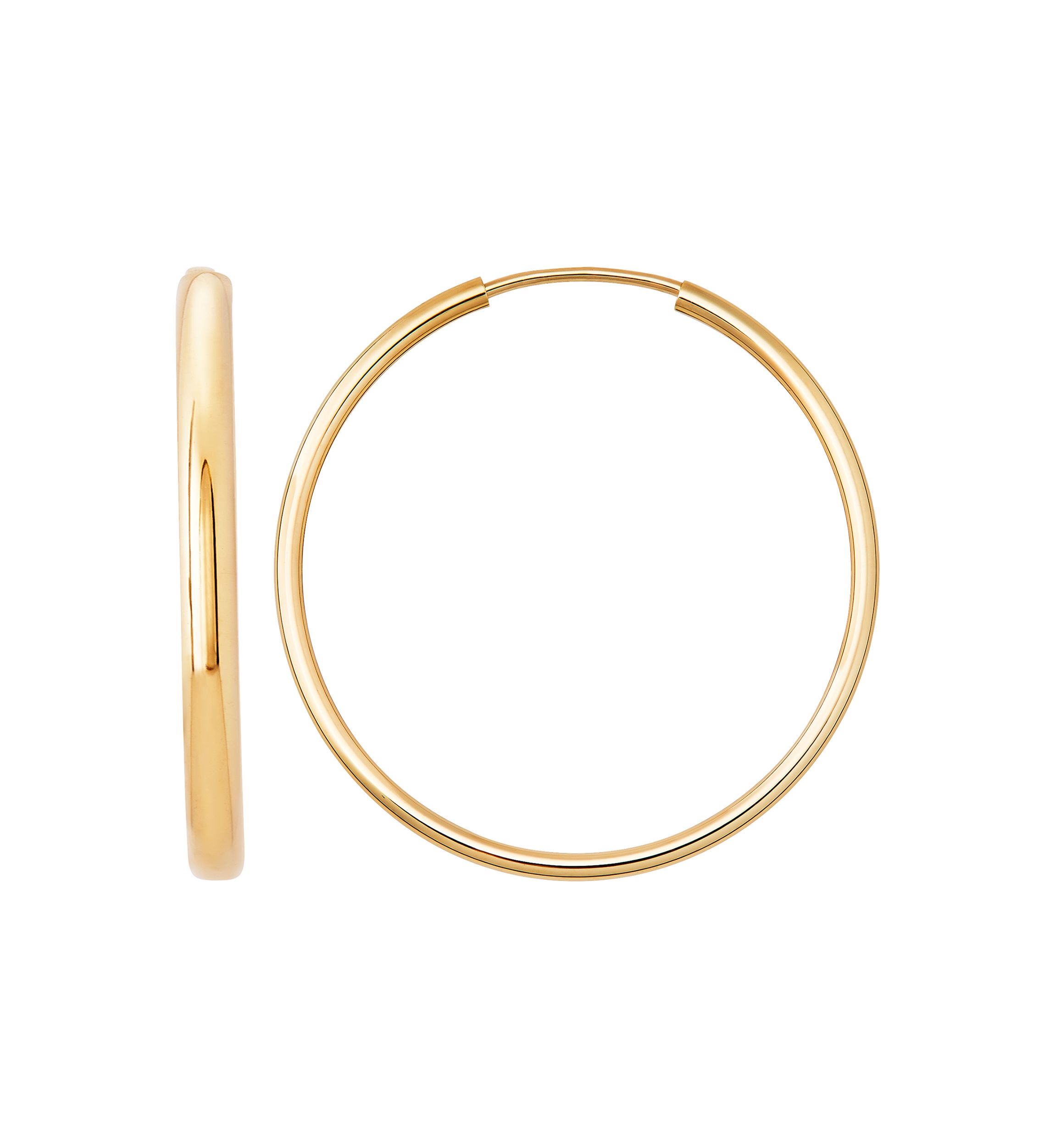 Endless Tube Hoop Earrings in 10K Yellow Gold