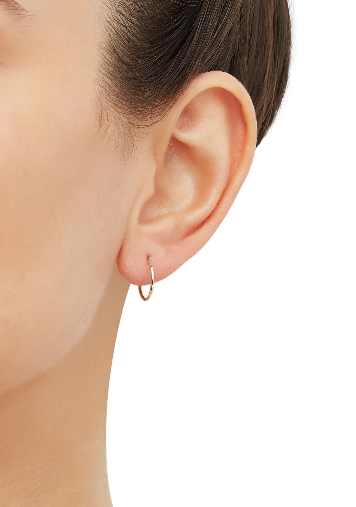 Endless Tube Hoop Earrings in 10K Yellow Gold