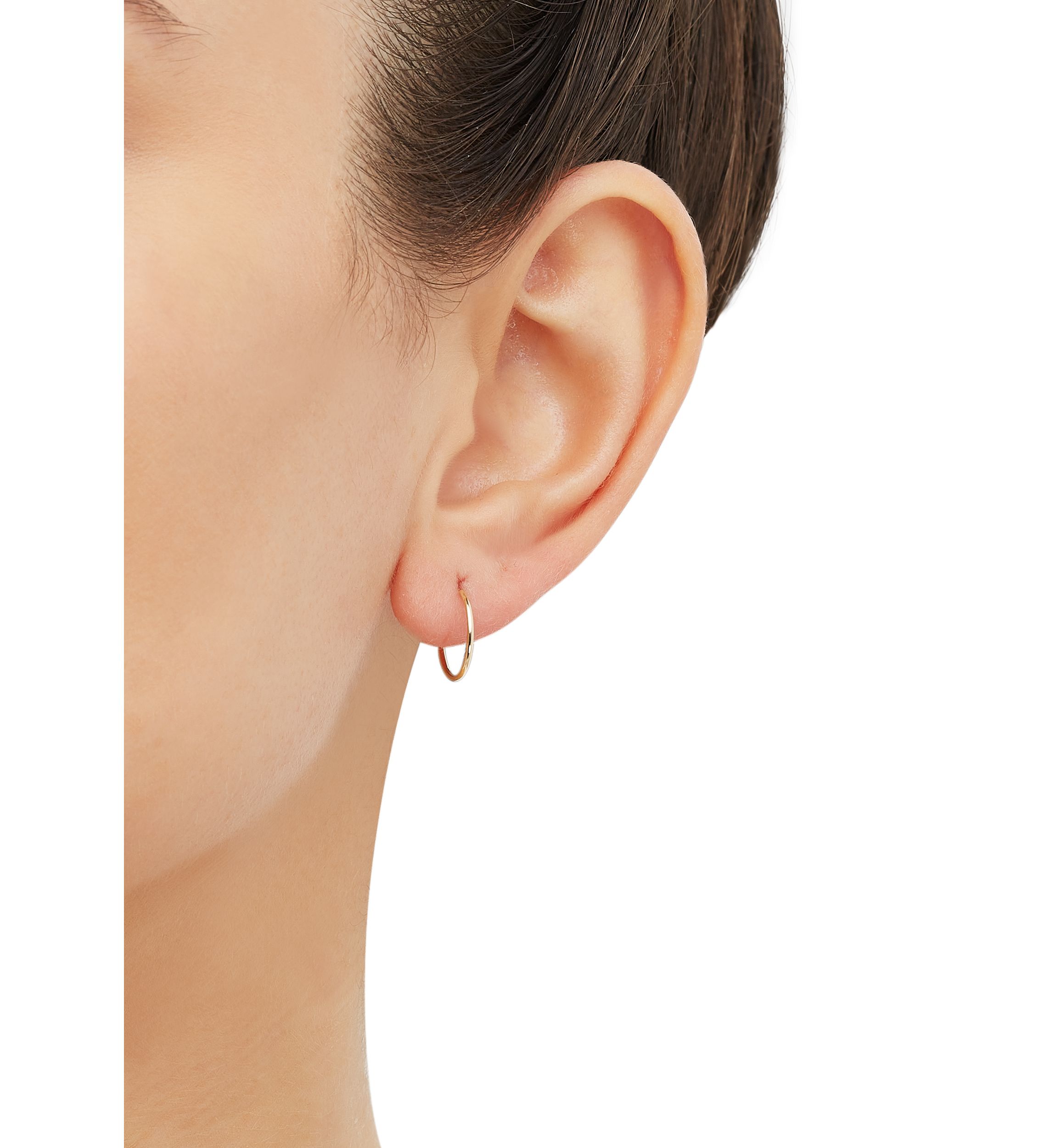 Endless Tube Hoop Earrings in 10K Yellow Gold