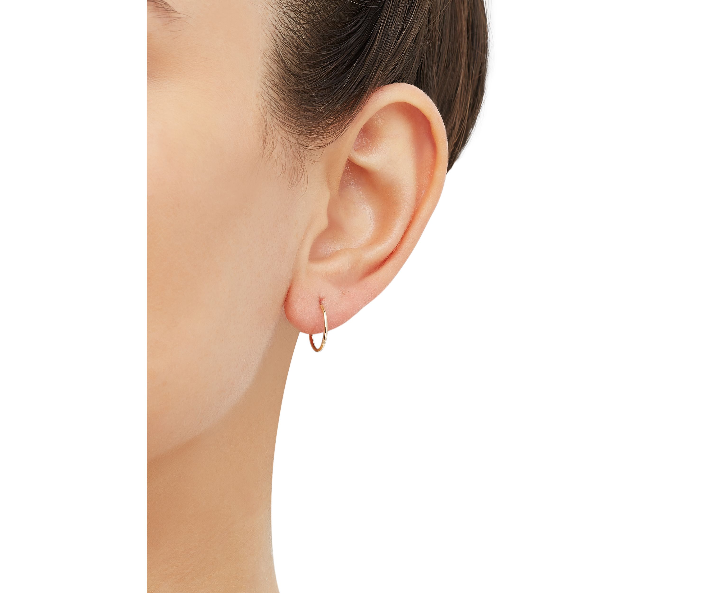 Endless Tube Hoop Earrings in 10K Yellow Gold