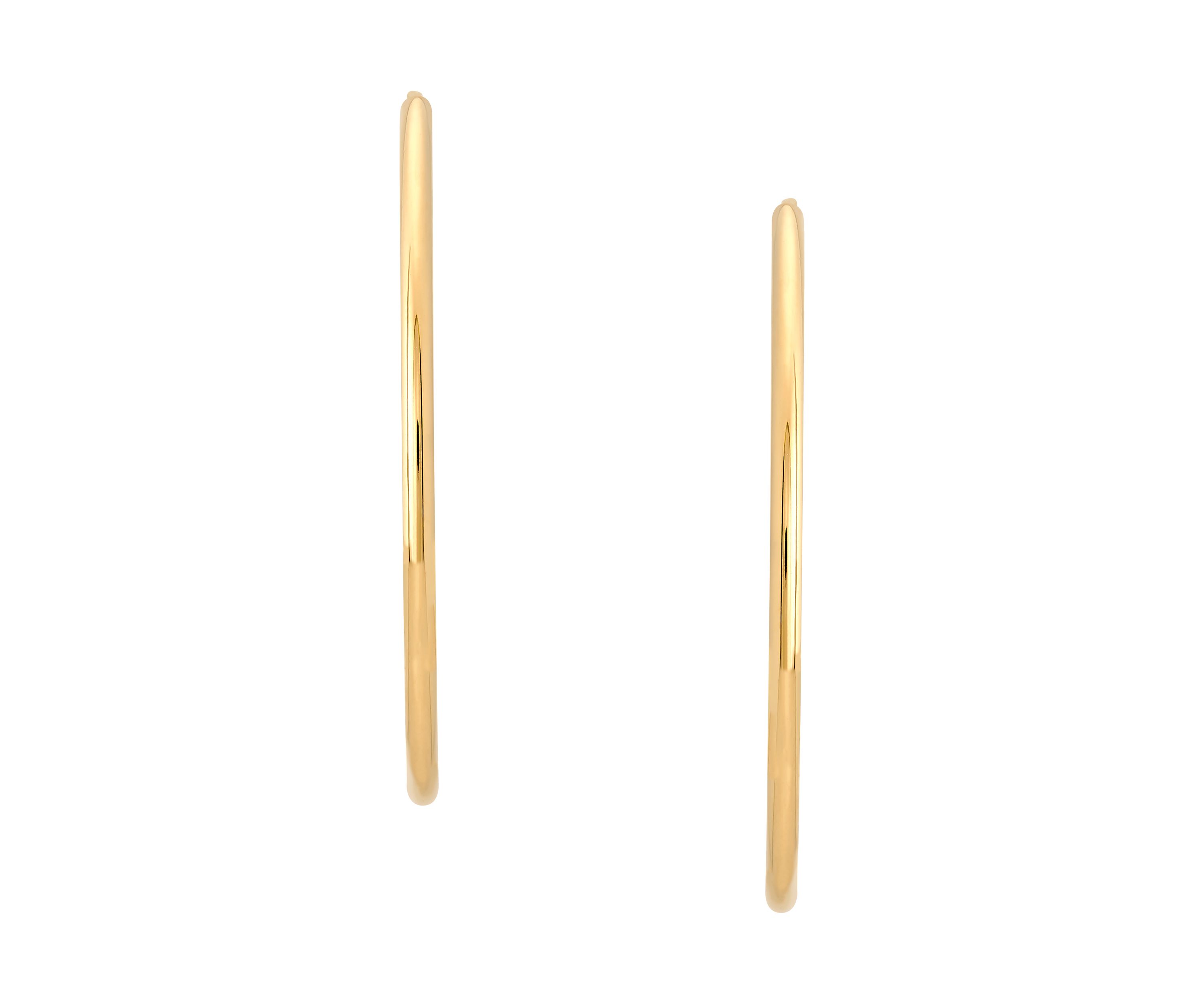 Endless Tube Hoop Earrings in 10K Yellow Gold