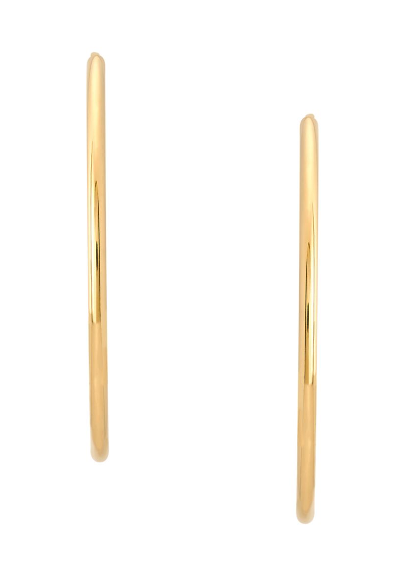 Endless Tube Hoop Earrings in 10K Yellow Gold