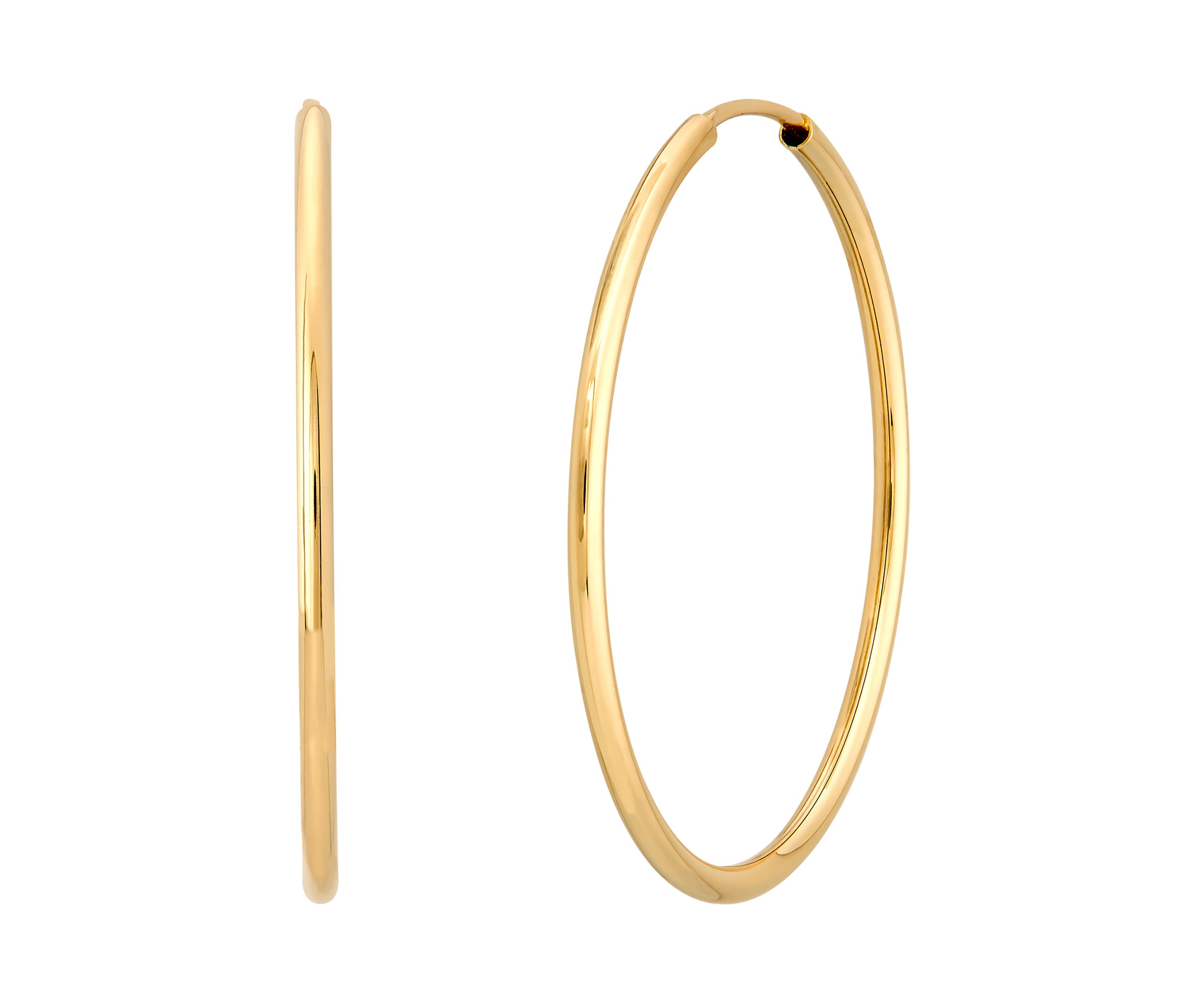 Endless Tube Hoop Earrings in 10K Yellow Gold