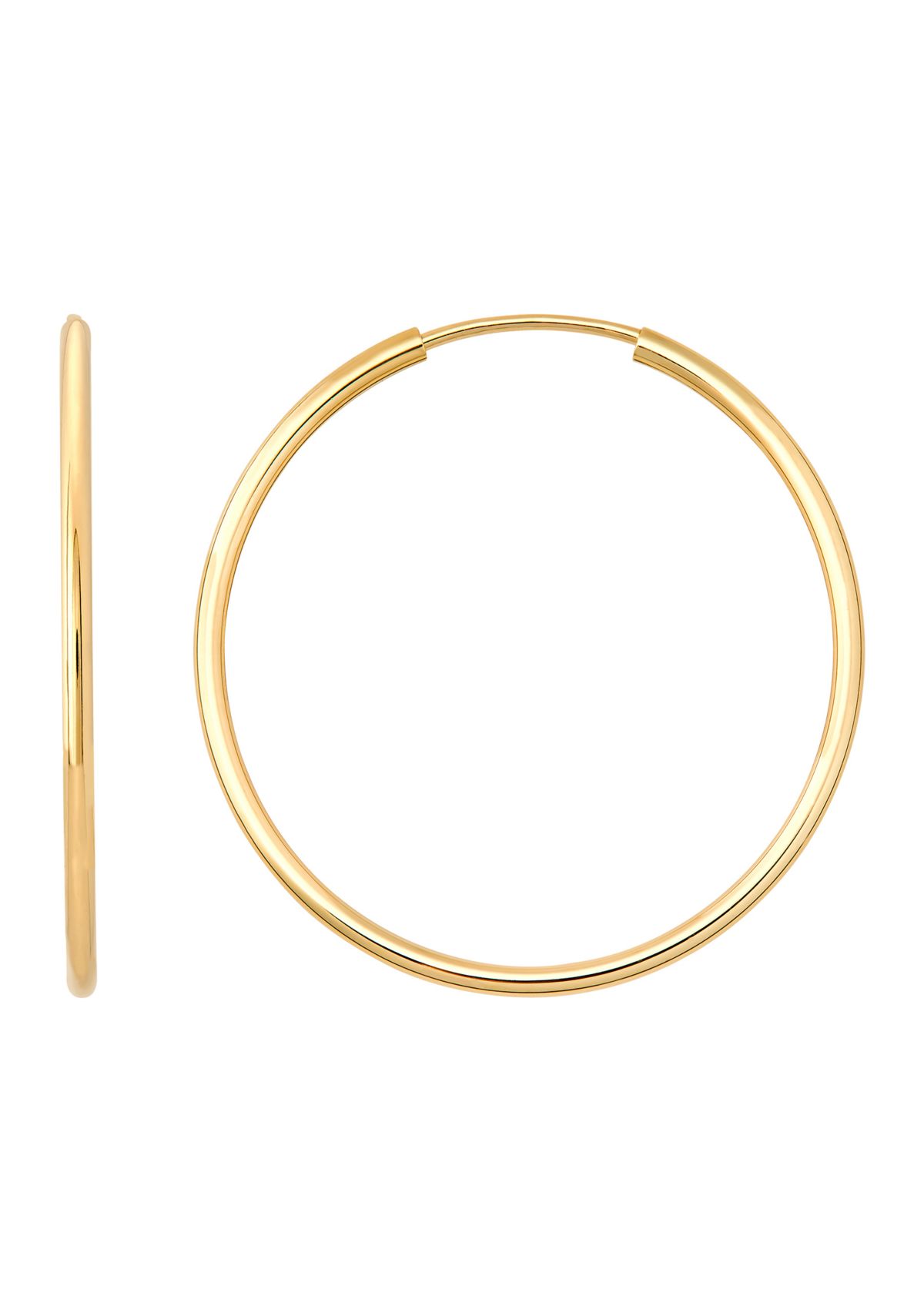 Endless Tube Hoop Earrings in 10K Yellow Gold