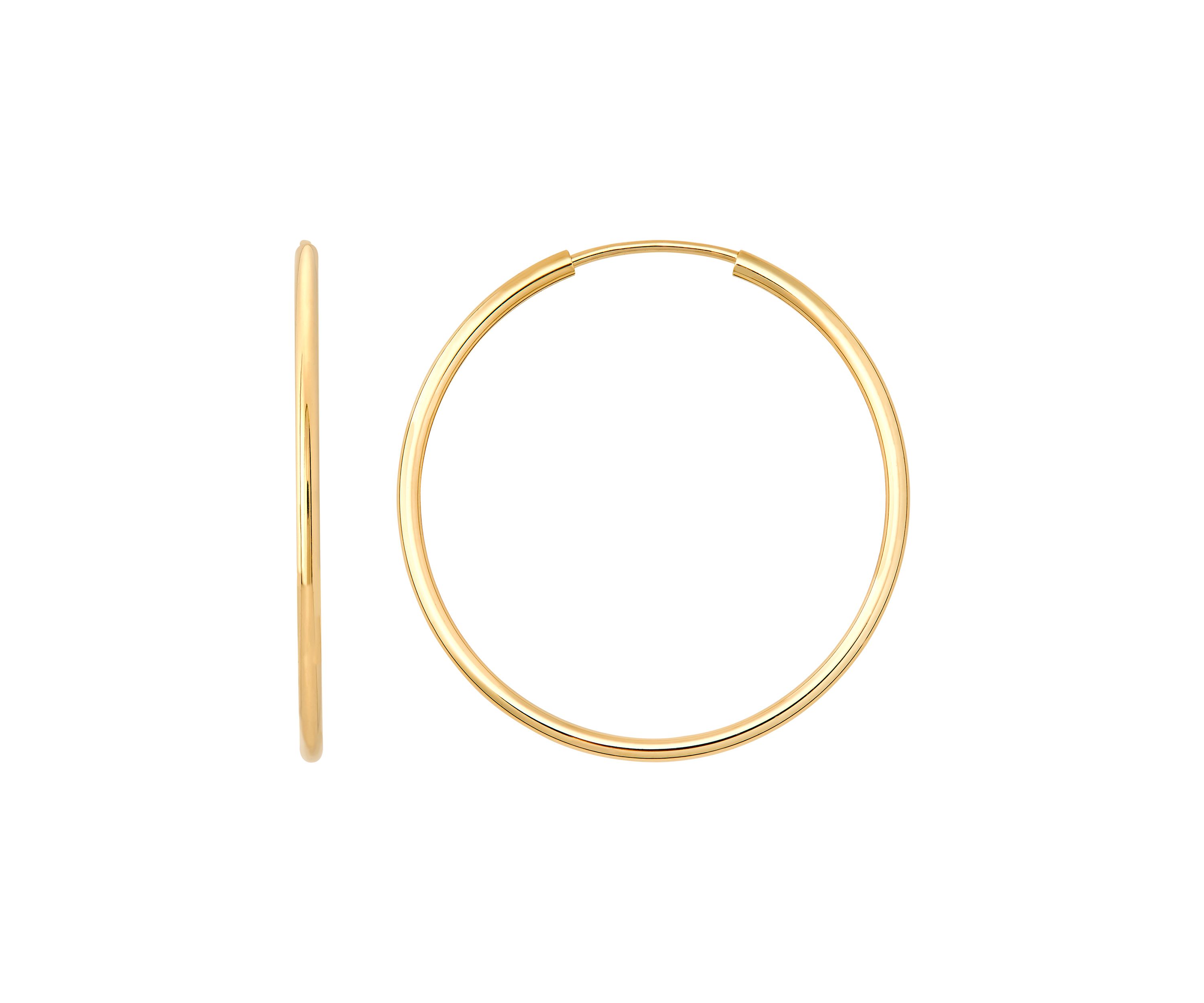 Endless Tube Hoop Earrings in 10K Yellow Gold