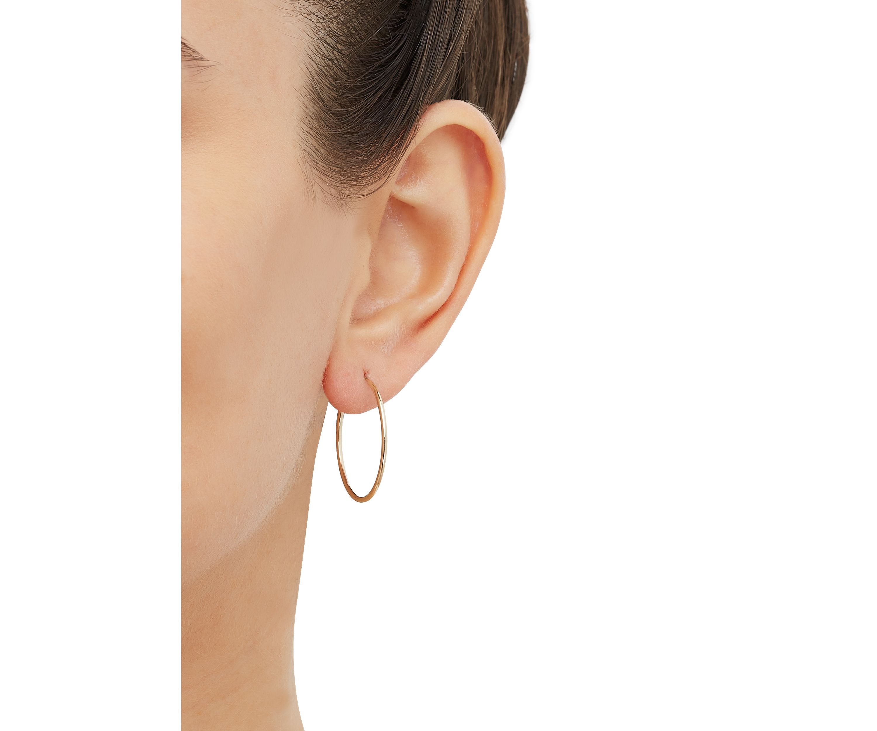 Endless Tube Hoop Earrings in 10K Yellow Gold