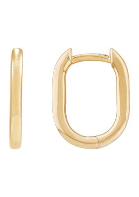 Belk & Co Oval Huggie Hoop Earrings in 10K Yellow Gold