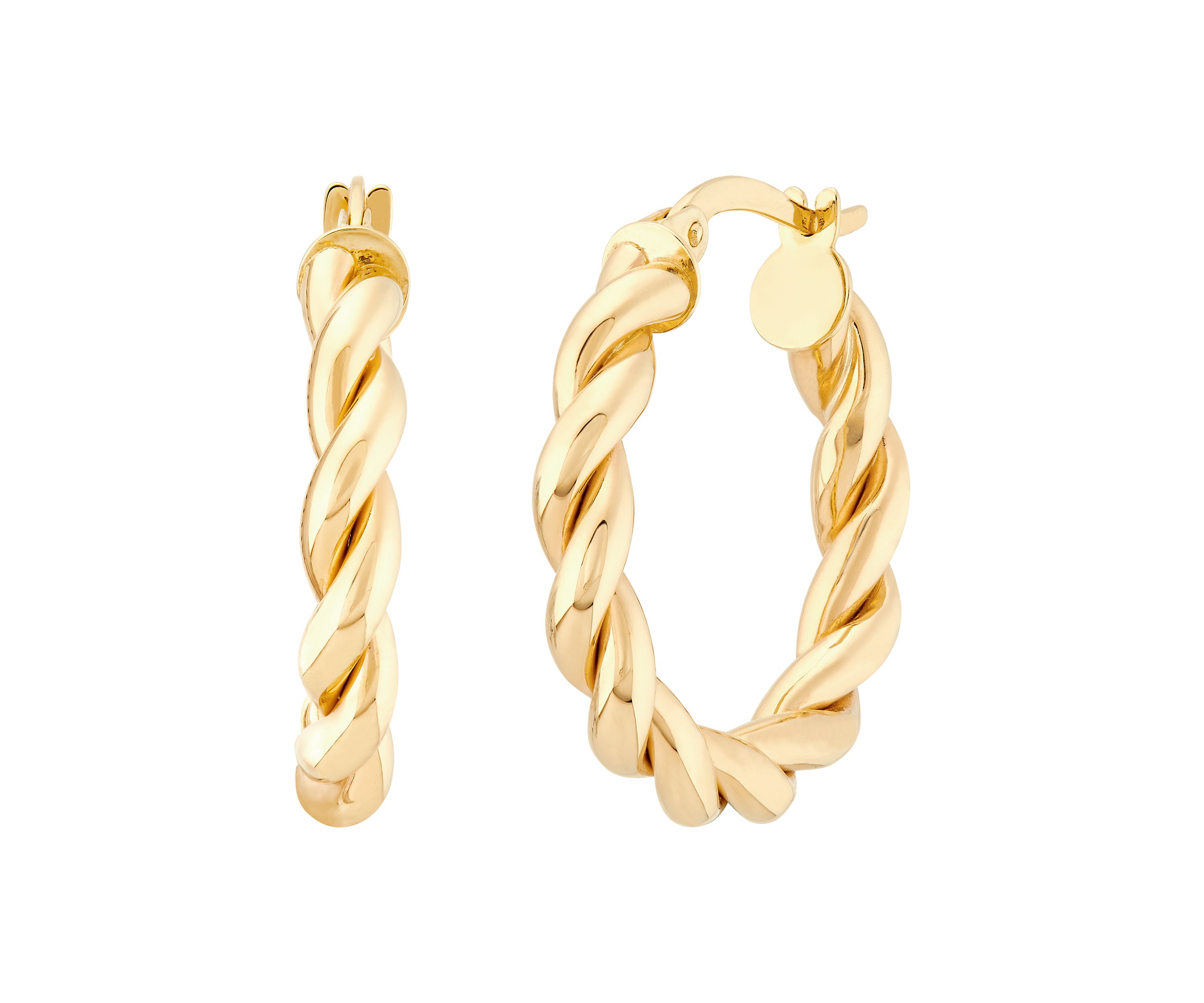 Braid Round Hoop Earrings in 10K Yellow Gold