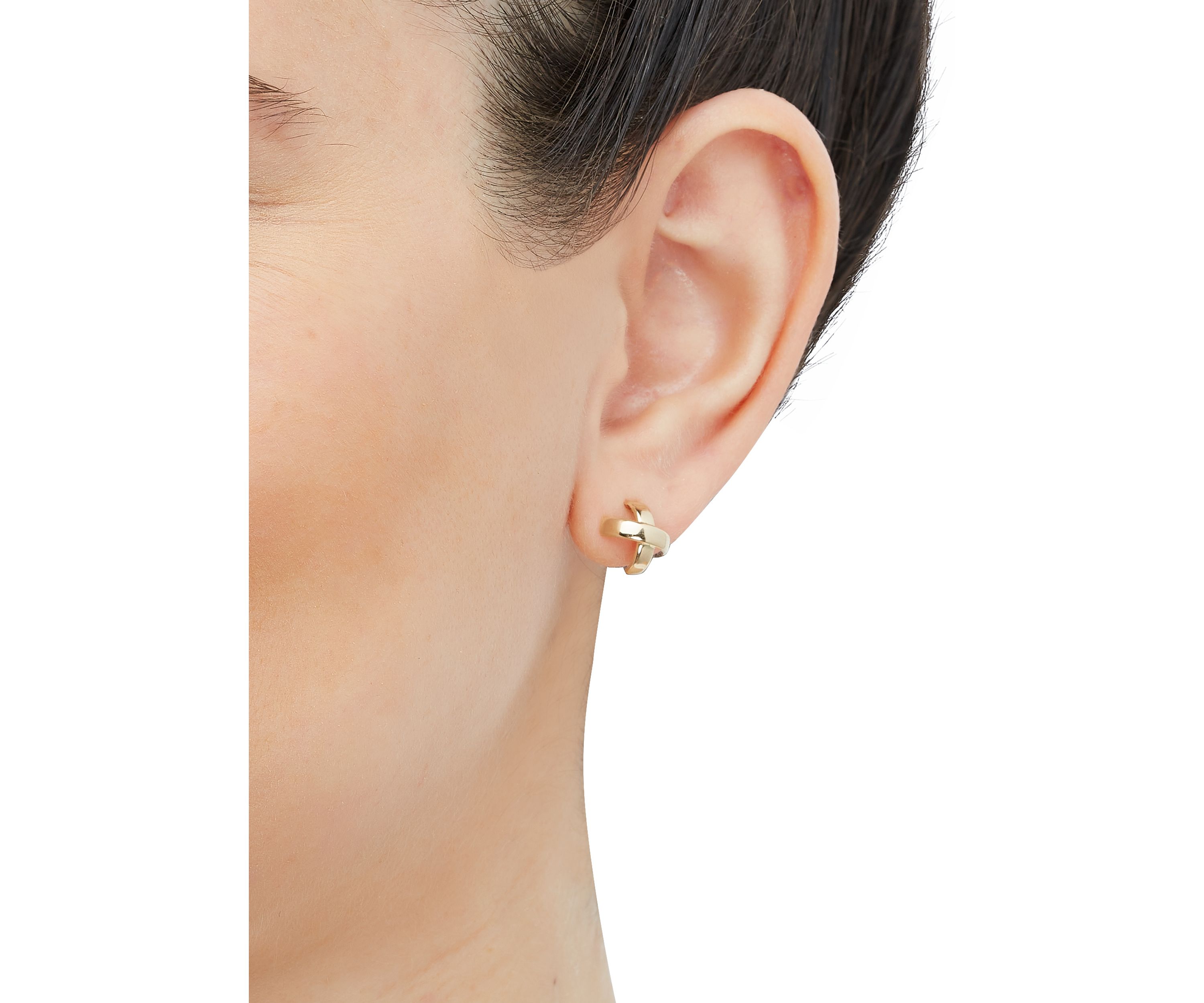 X Stud Earrings in 10K Yellow Gold