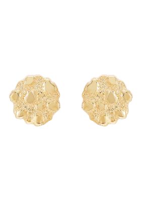 Belk & Co Organic Nugget Stud Earrings In 10K Yellow Gold