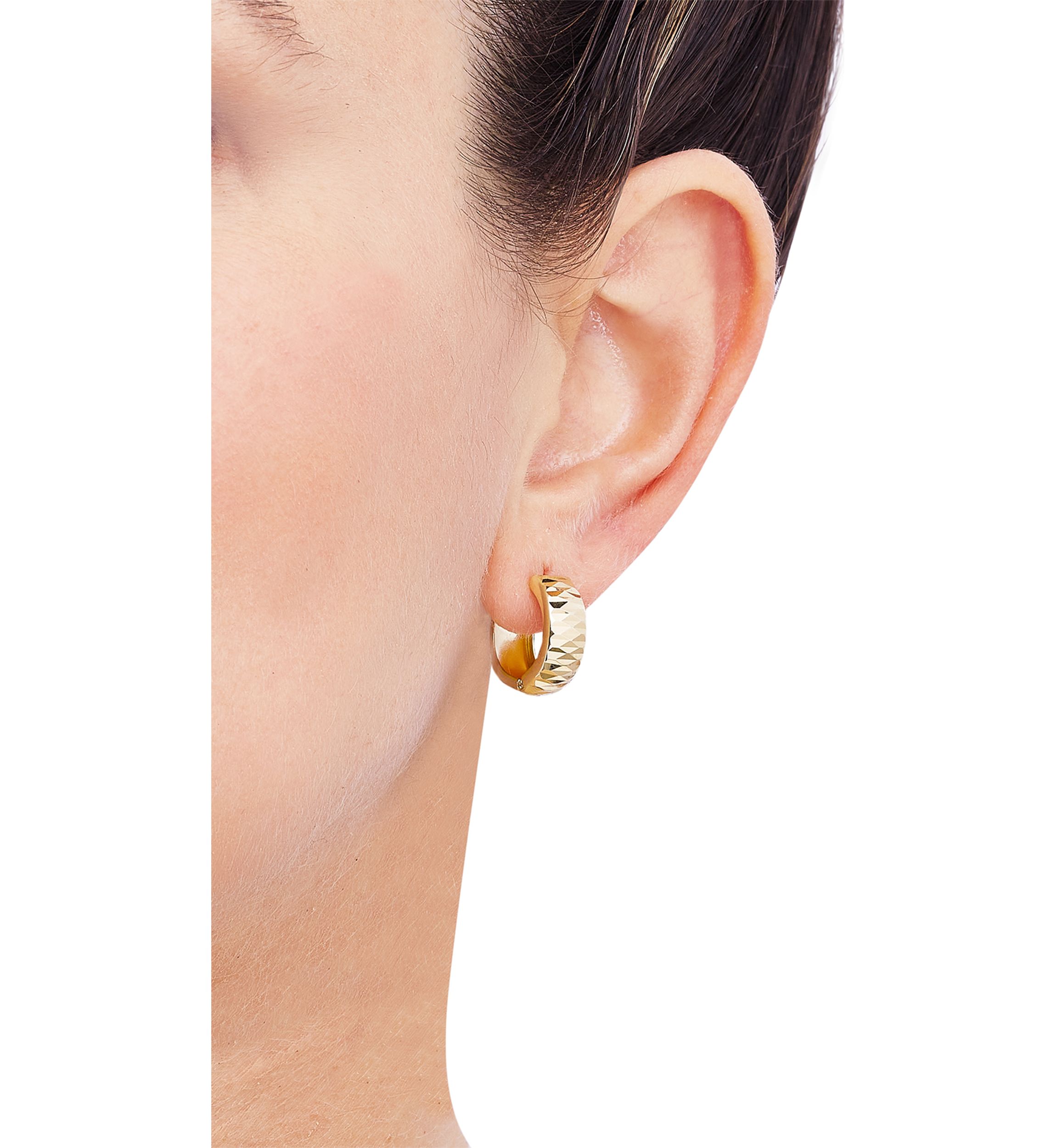 Huggies Hoop Earrings in 10K Yellow Gold