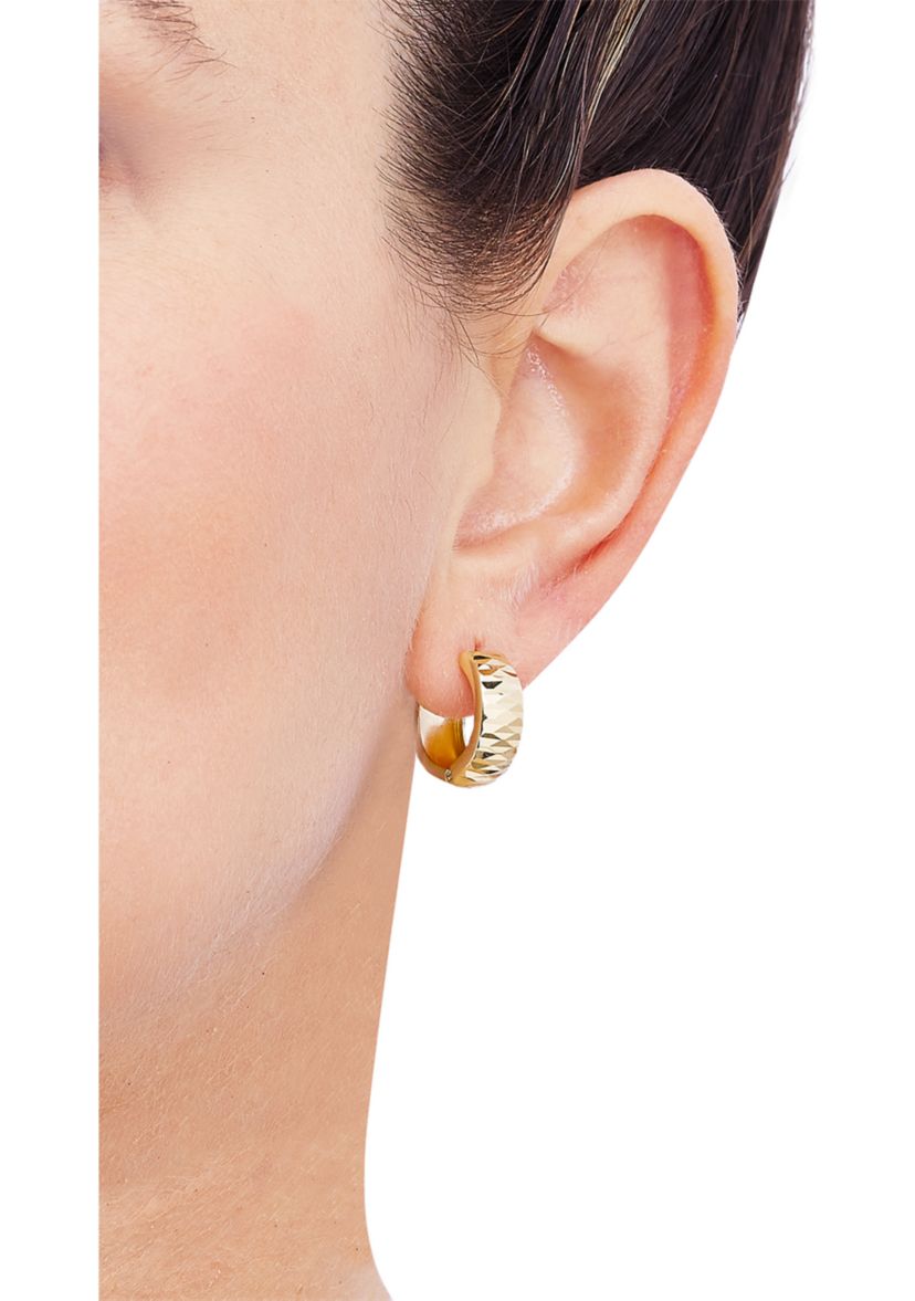 Huggies Hoop Earrings in 10K Yellow Gold