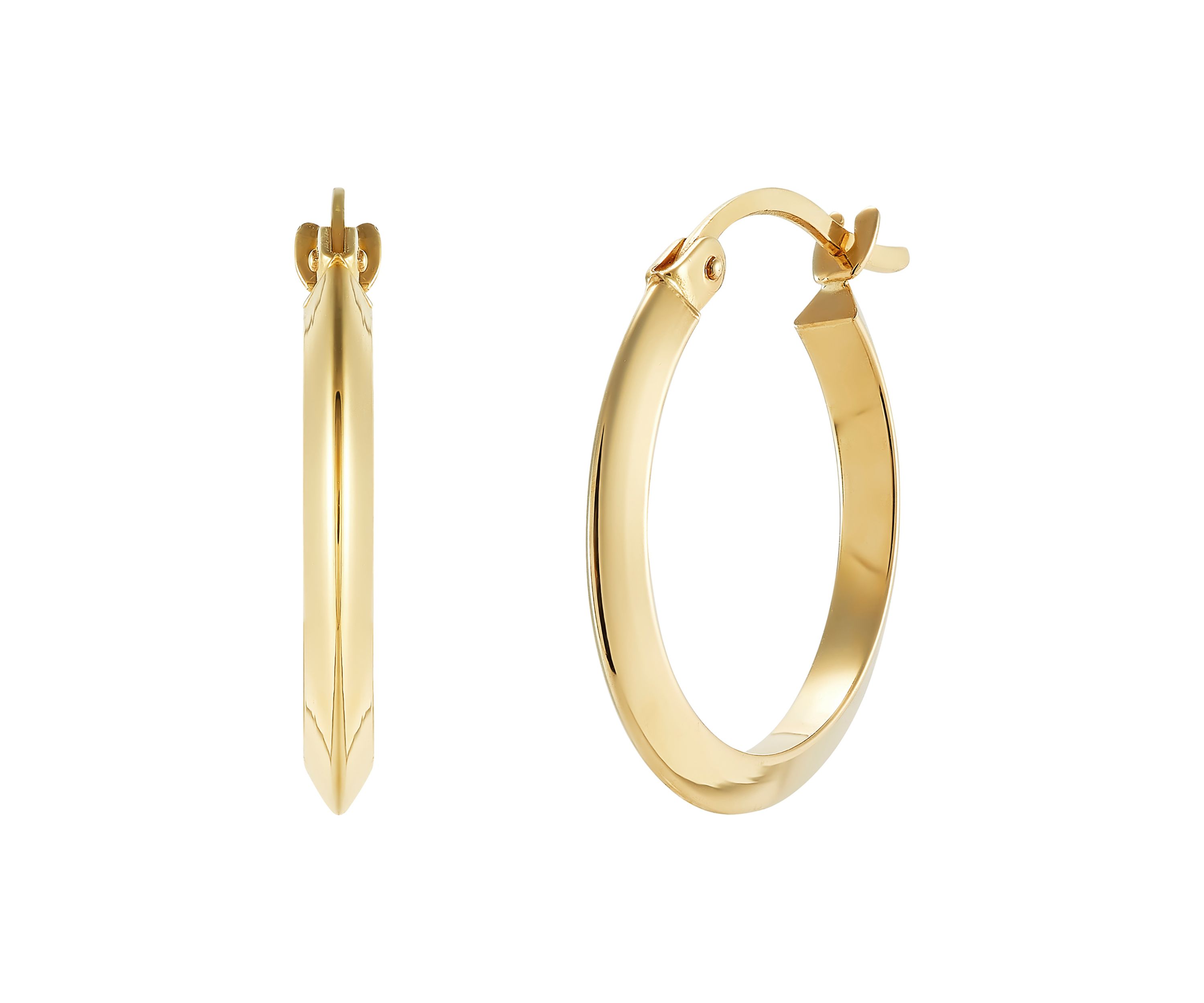 2 x 50 Millimeter Tube Hoop Earrings in 10K Yellow Gold