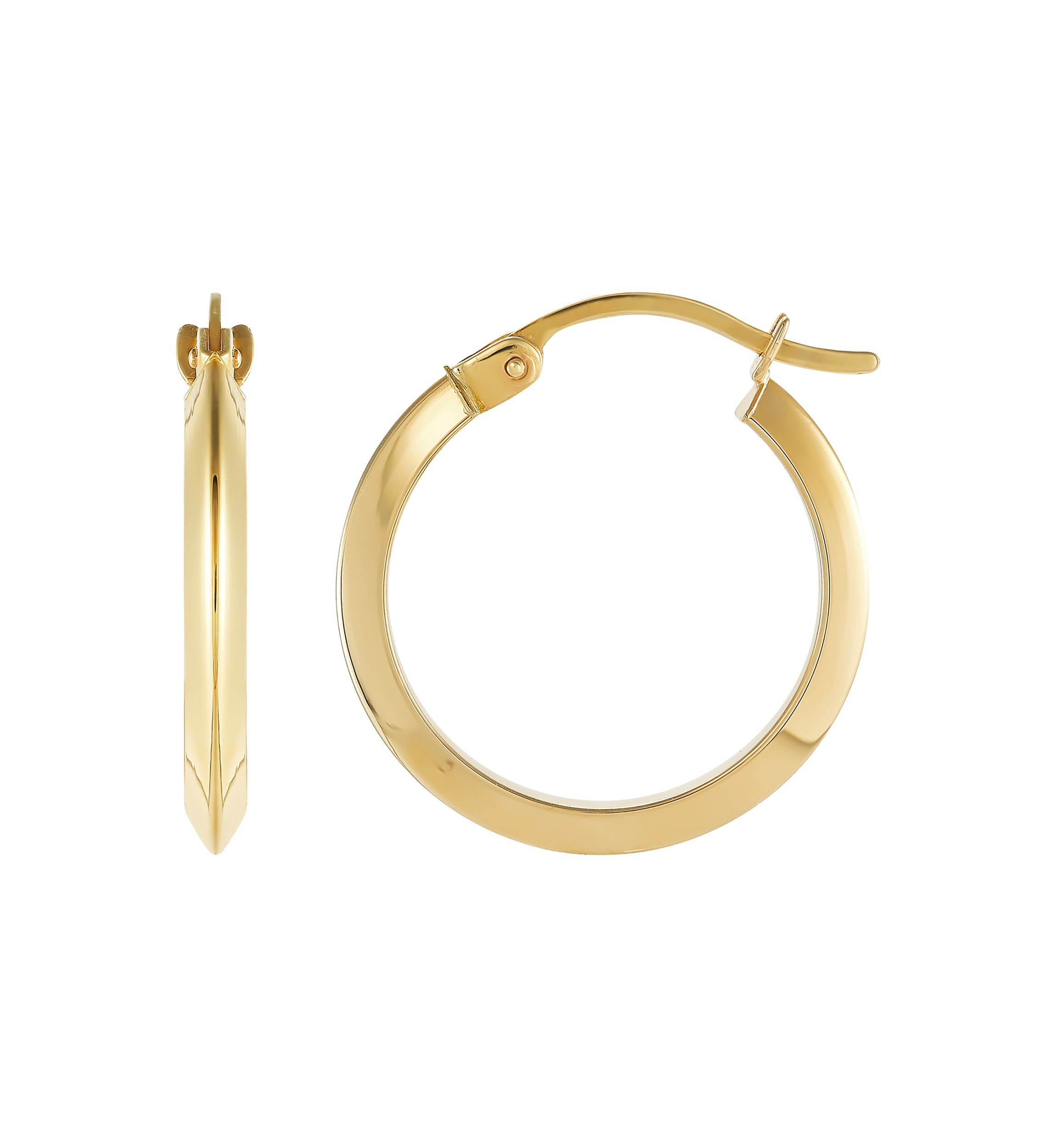 2 x 50 Millimeter Tube Hoop Earrings in 10K Yellow Gold