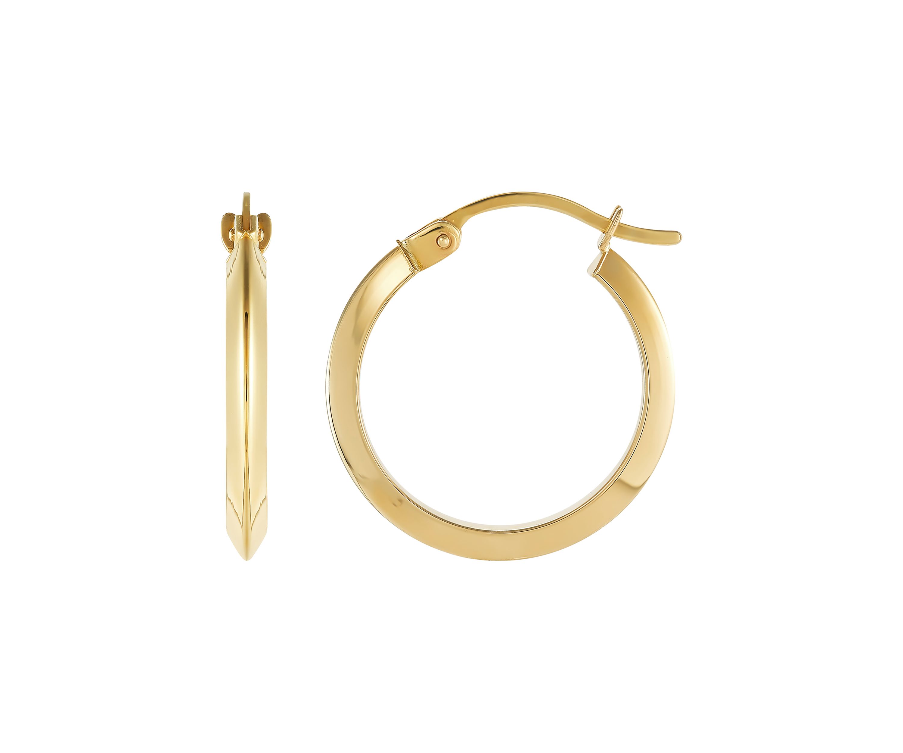 2 x 50 Millimeter Tube Hoop Earrings in 10K Yellow Gold