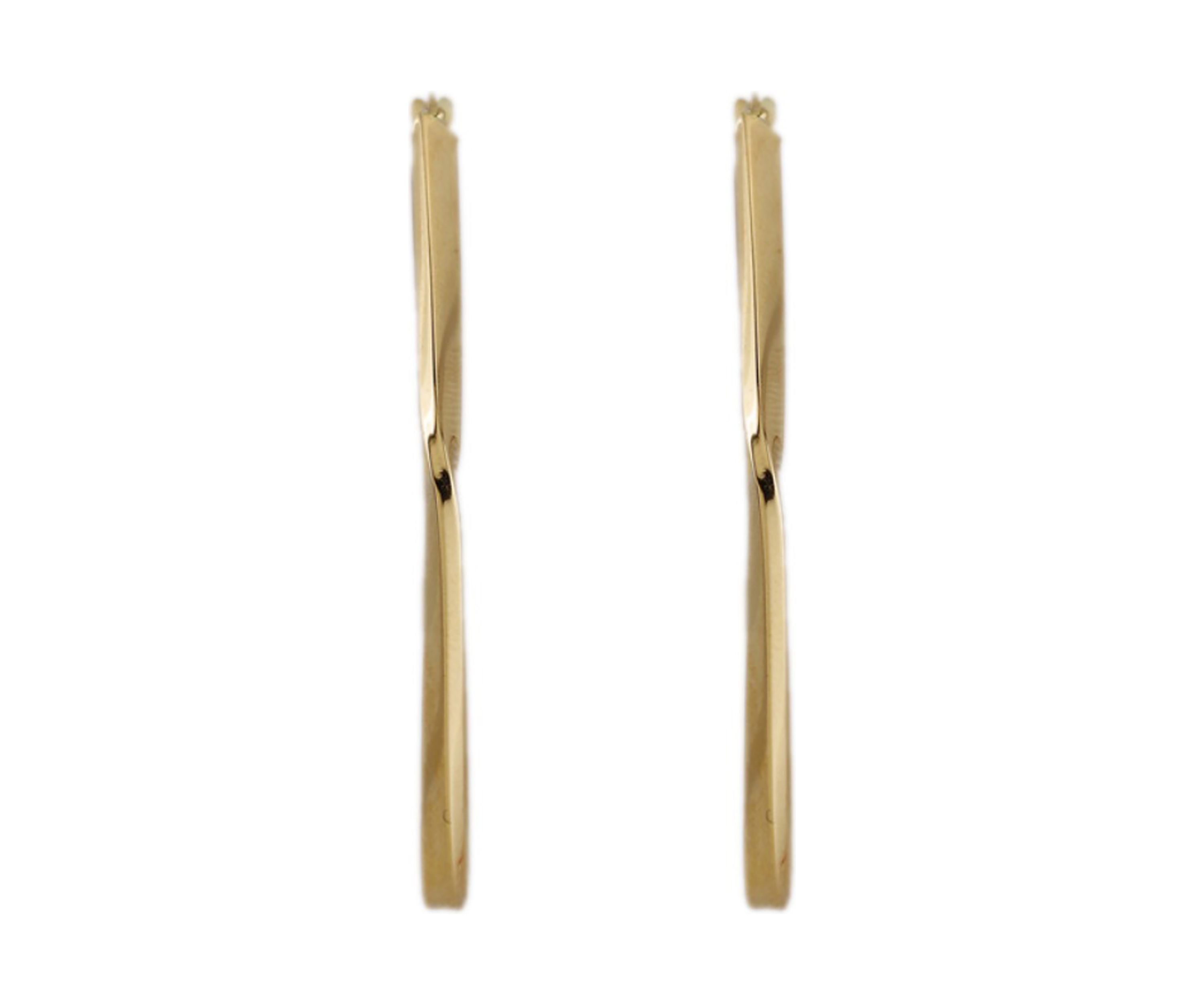 Diamond Shape Tube Hoop Earrings in 10K Yellow Gold