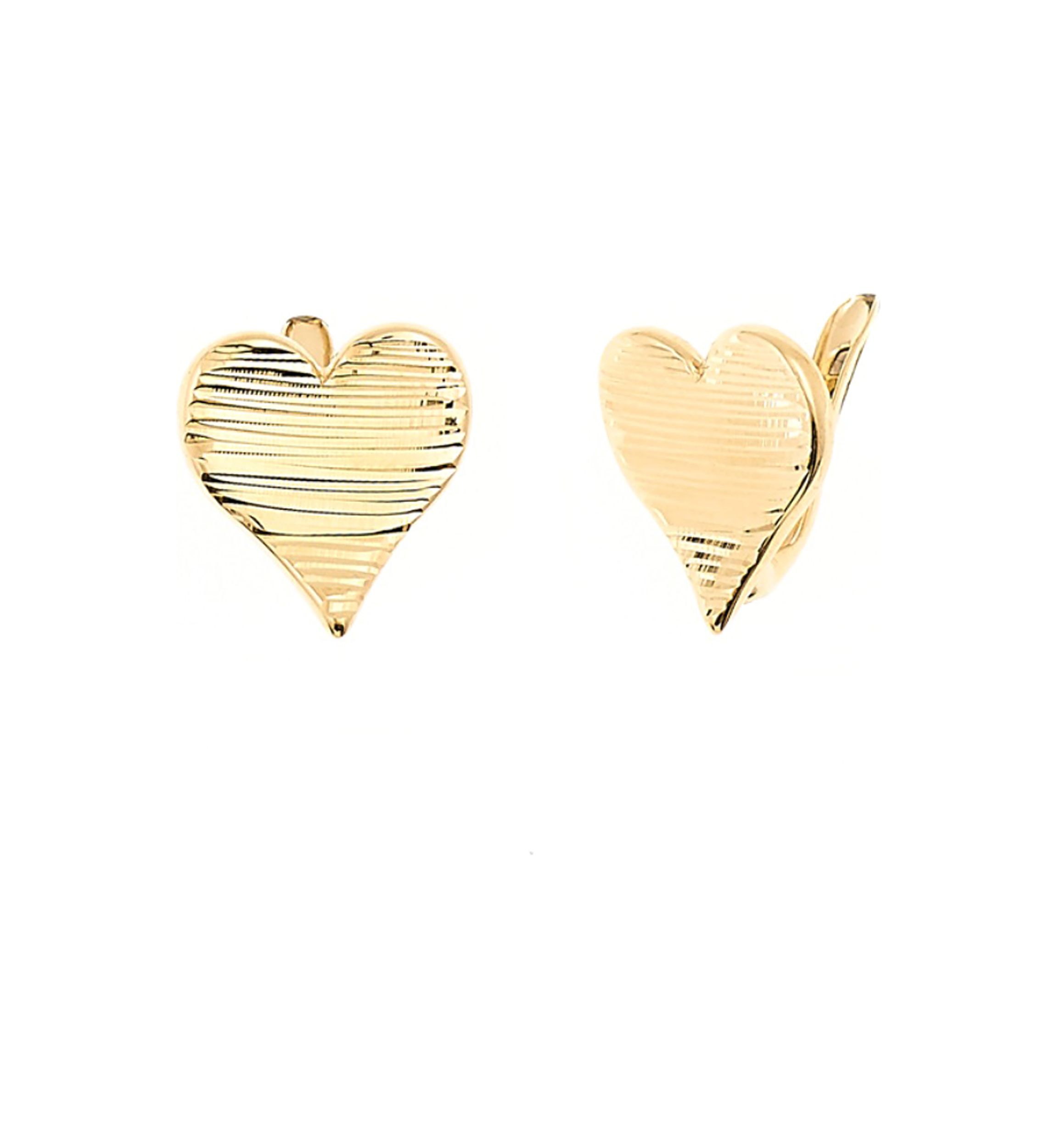 Heart Stud Earrings in 10K Yellow Gold