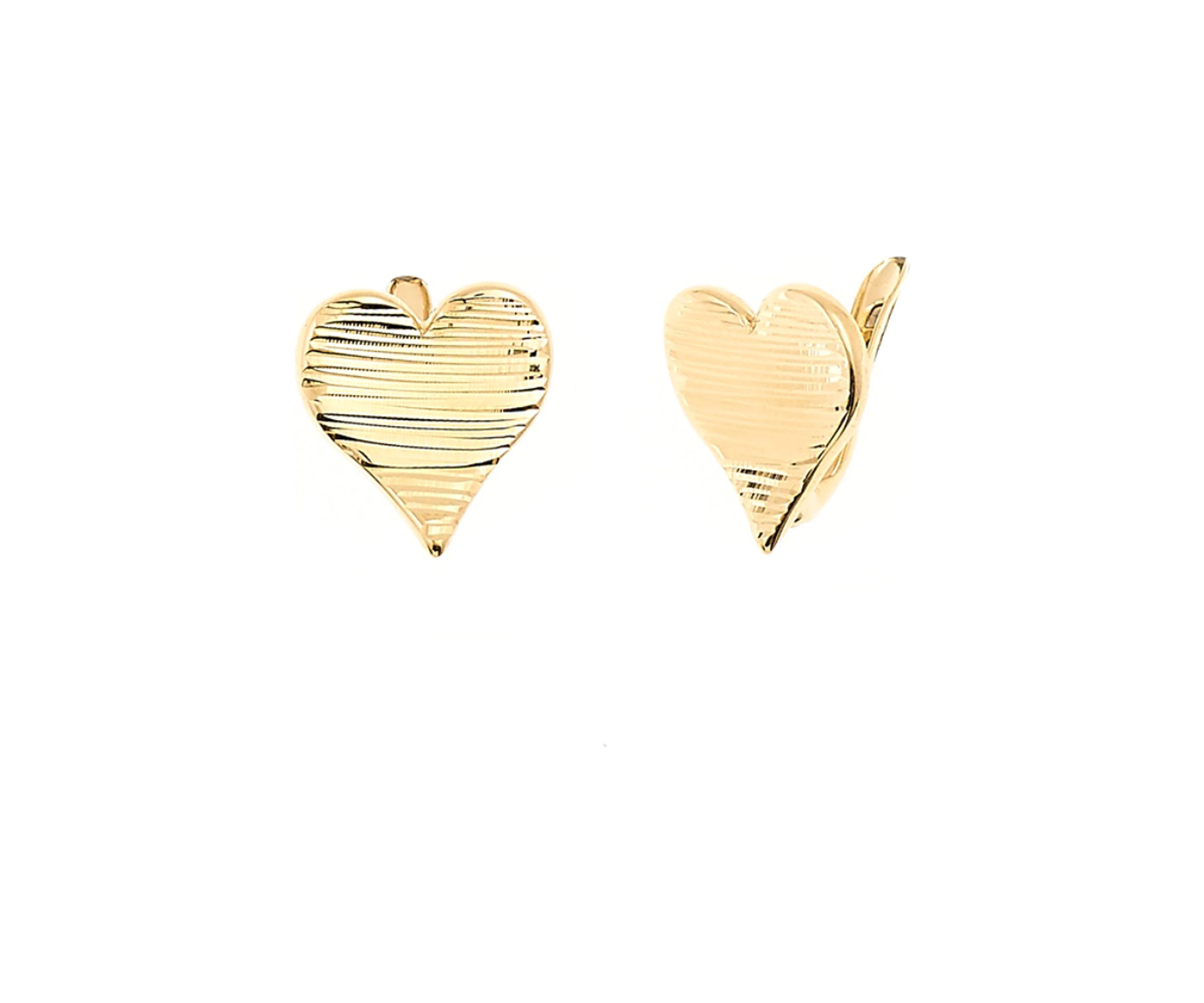 Heart Stud Earrings in 10K Yellow Gold