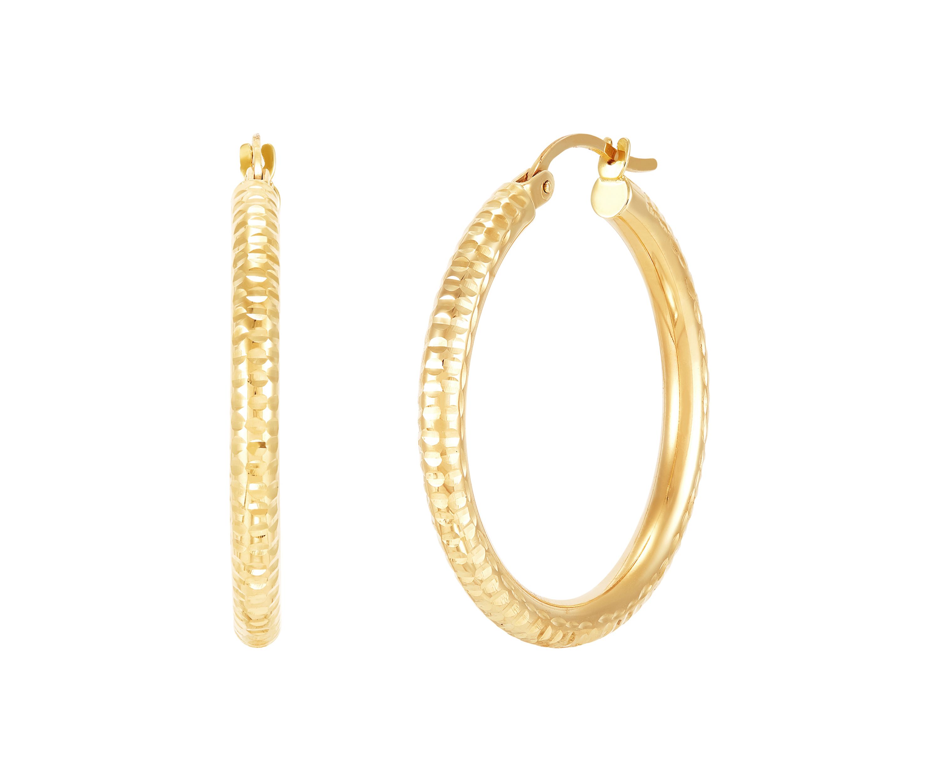 Tube Hoop Earrings in 10K Yellow Gold