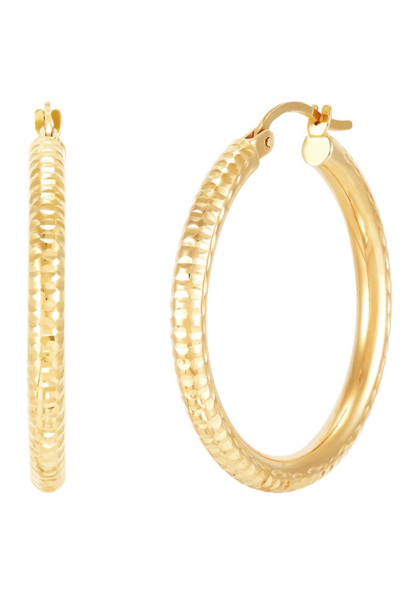 Tube Hoop Earrings in 10K Yellow Gold