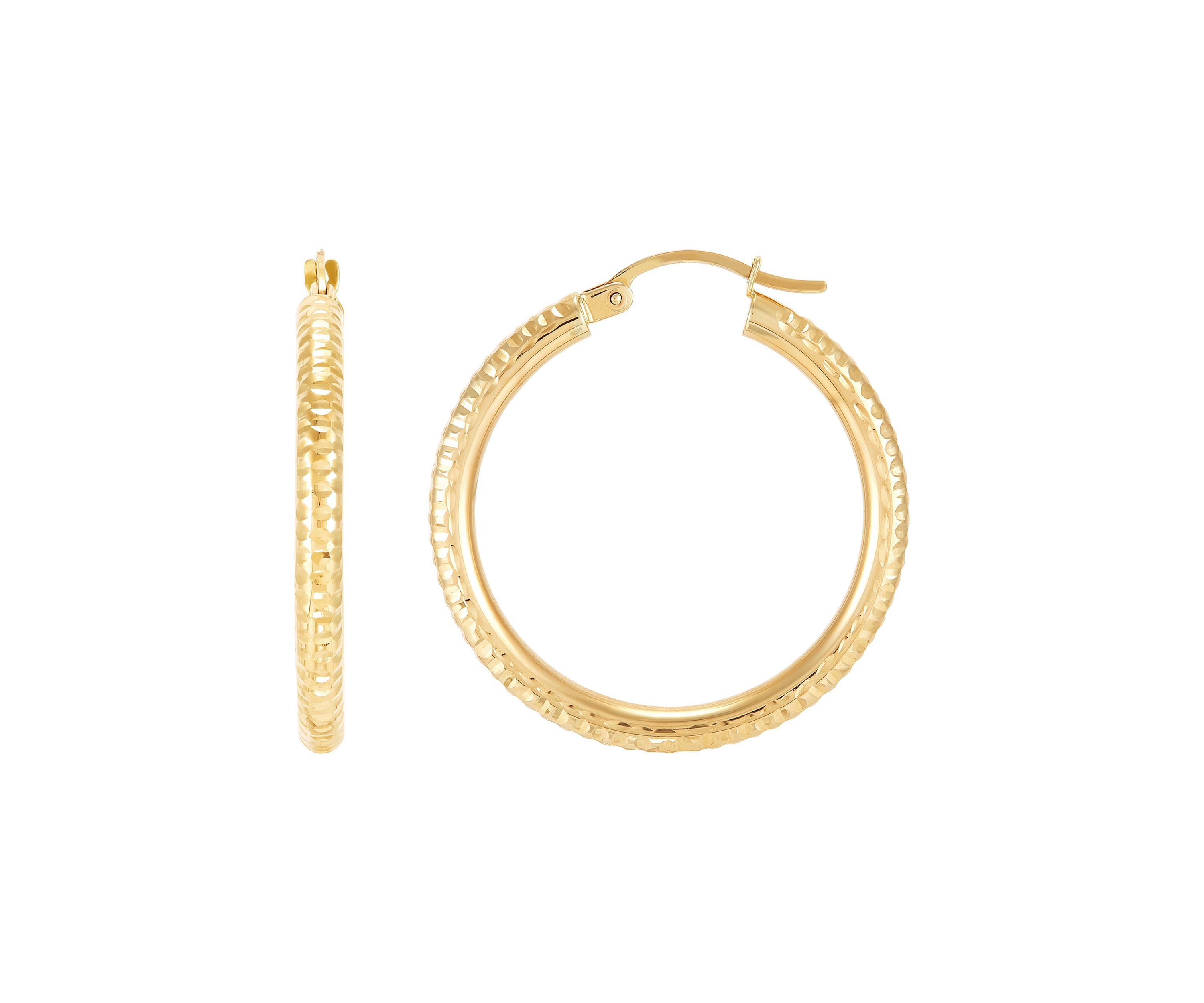 Tube Hoop Earrings in 10K Yellow Gold