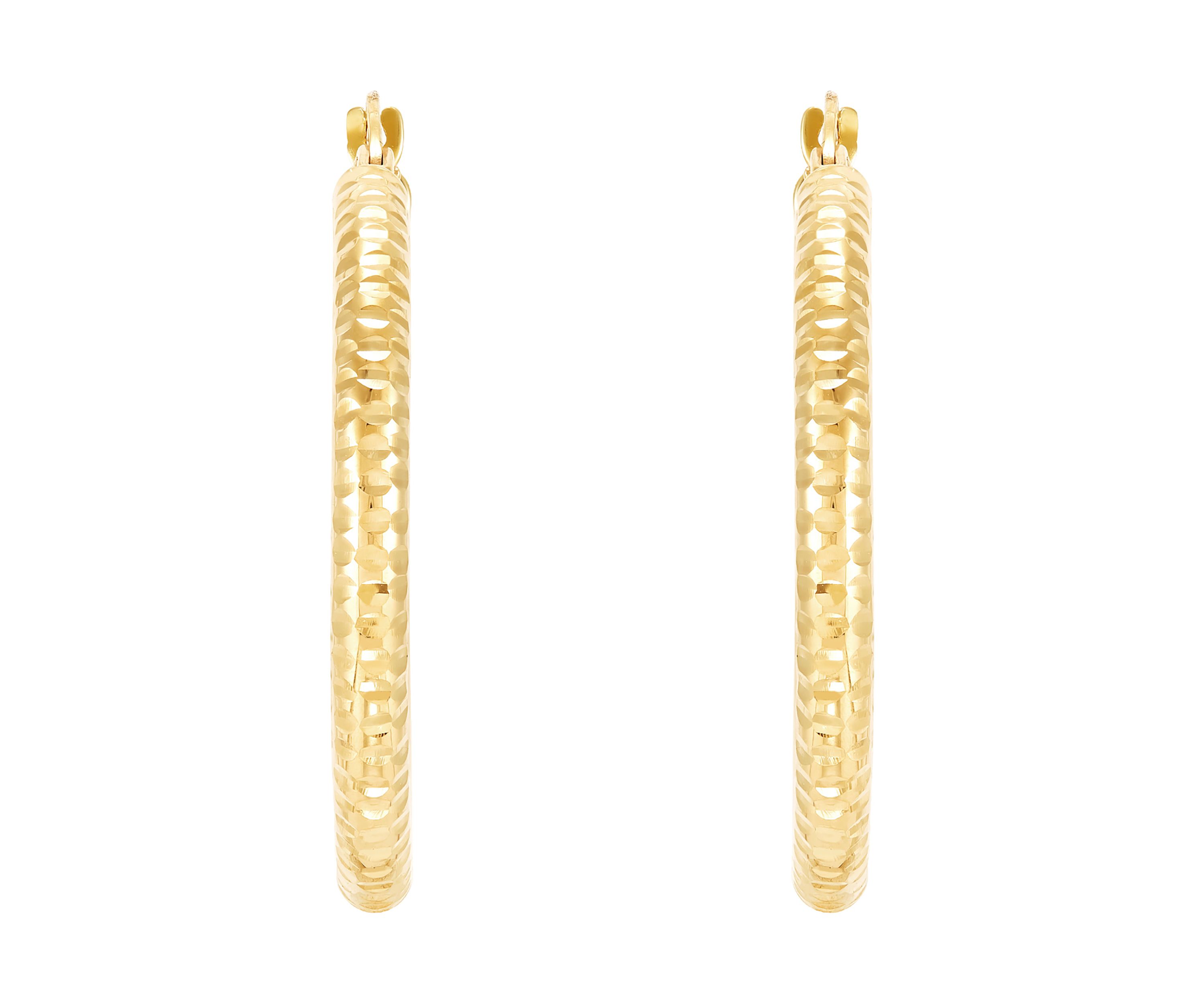 Tube Hoop Earrings in 10K Yellow Gold