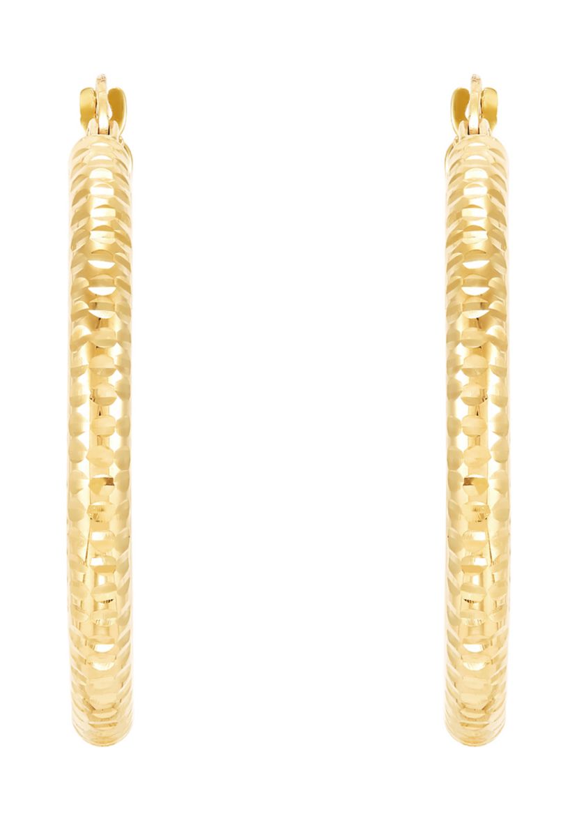 Tube Hoop Earrings in 10K Yellow Gold
