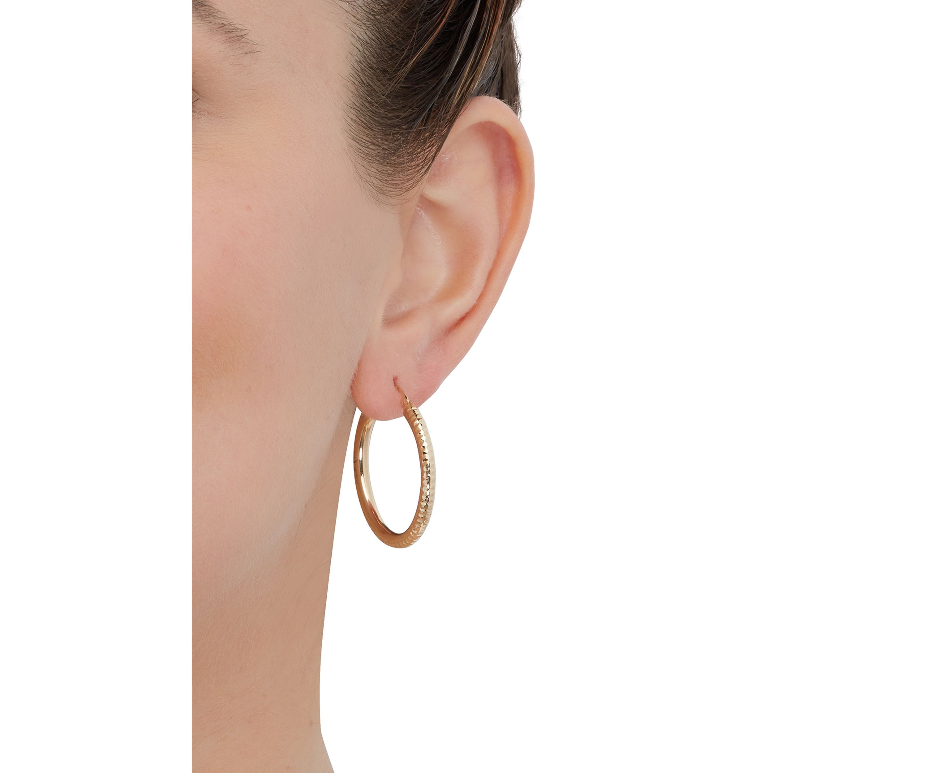 Tube Hoop Earrings in 10K Yellow Gold