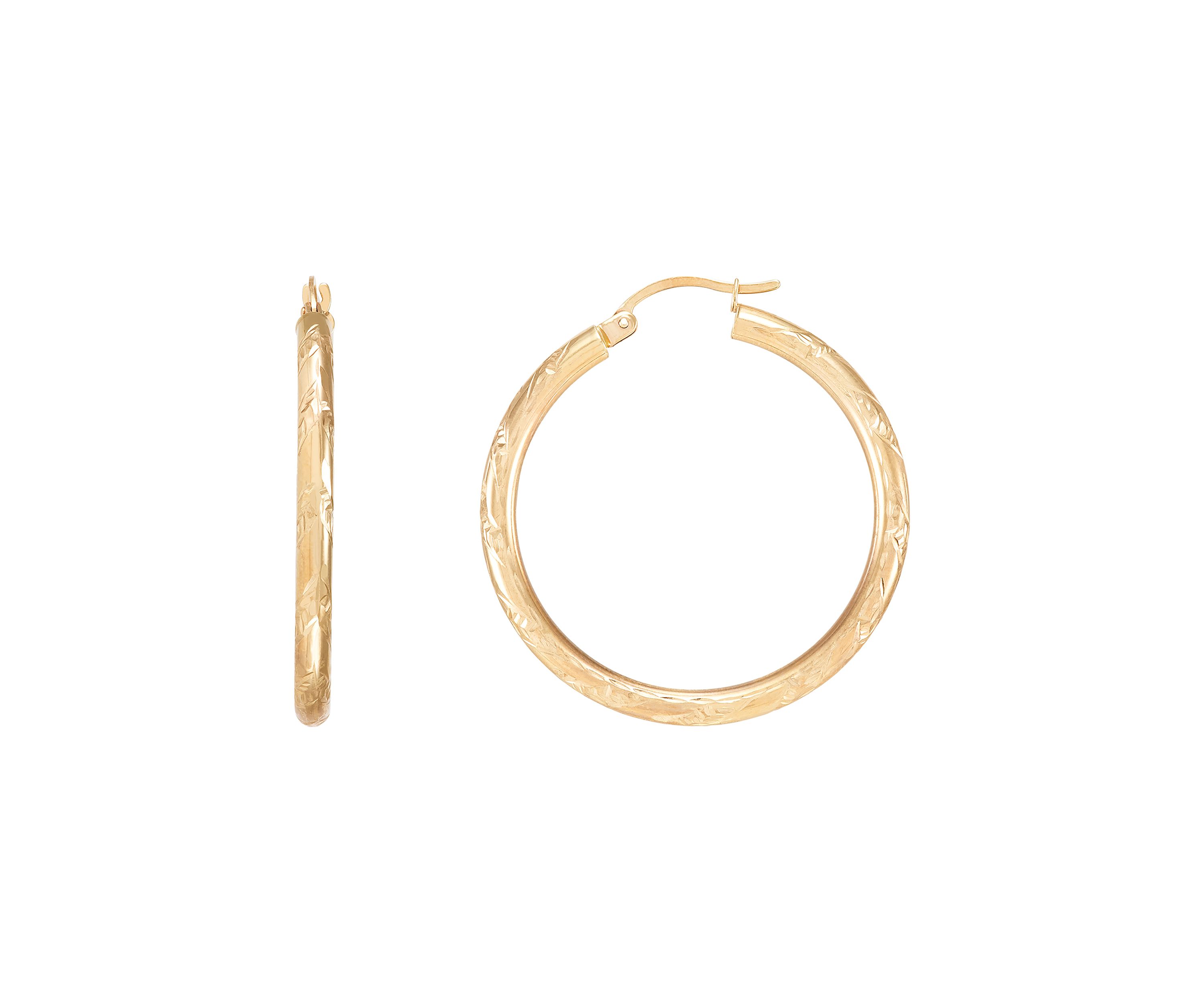 Tube Hoop Earrings in 10K Yellow Gold