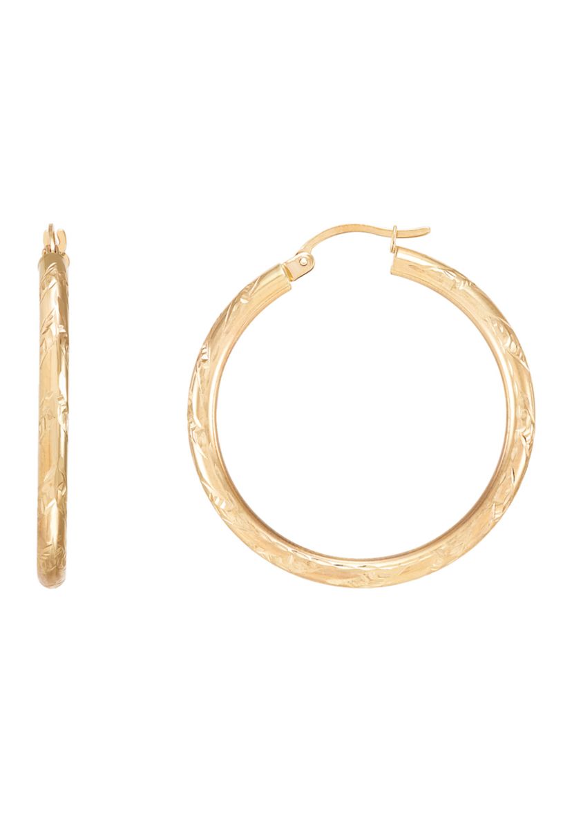 Tube Hoop Earrings in 10K Yellow Gold