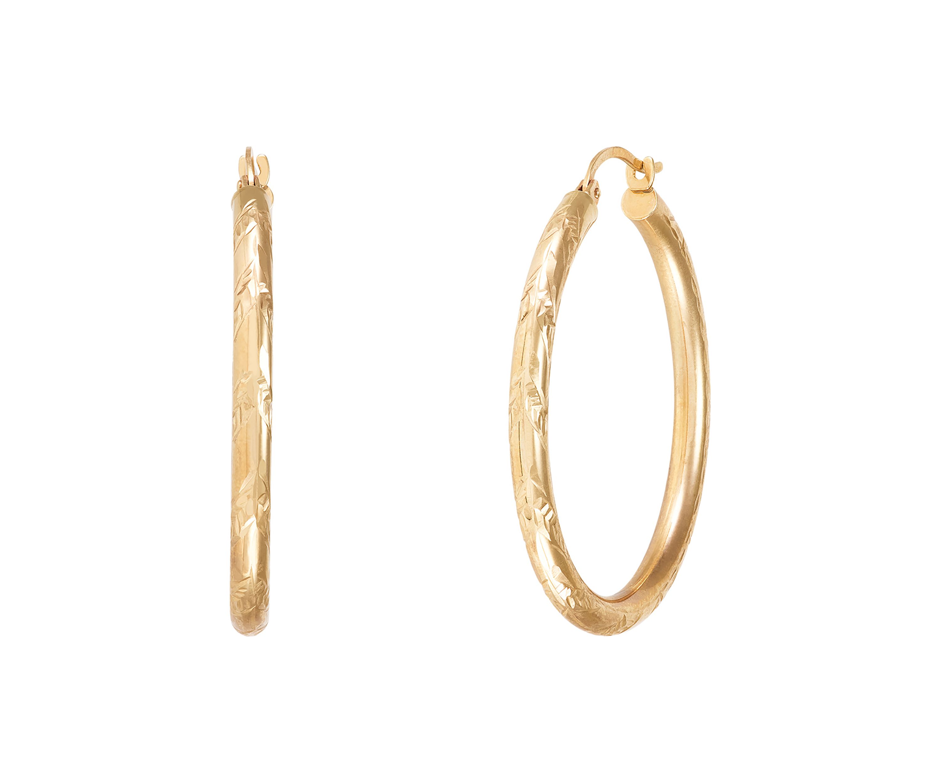 Tube Hoop Earrings in 10K Yellow Gold