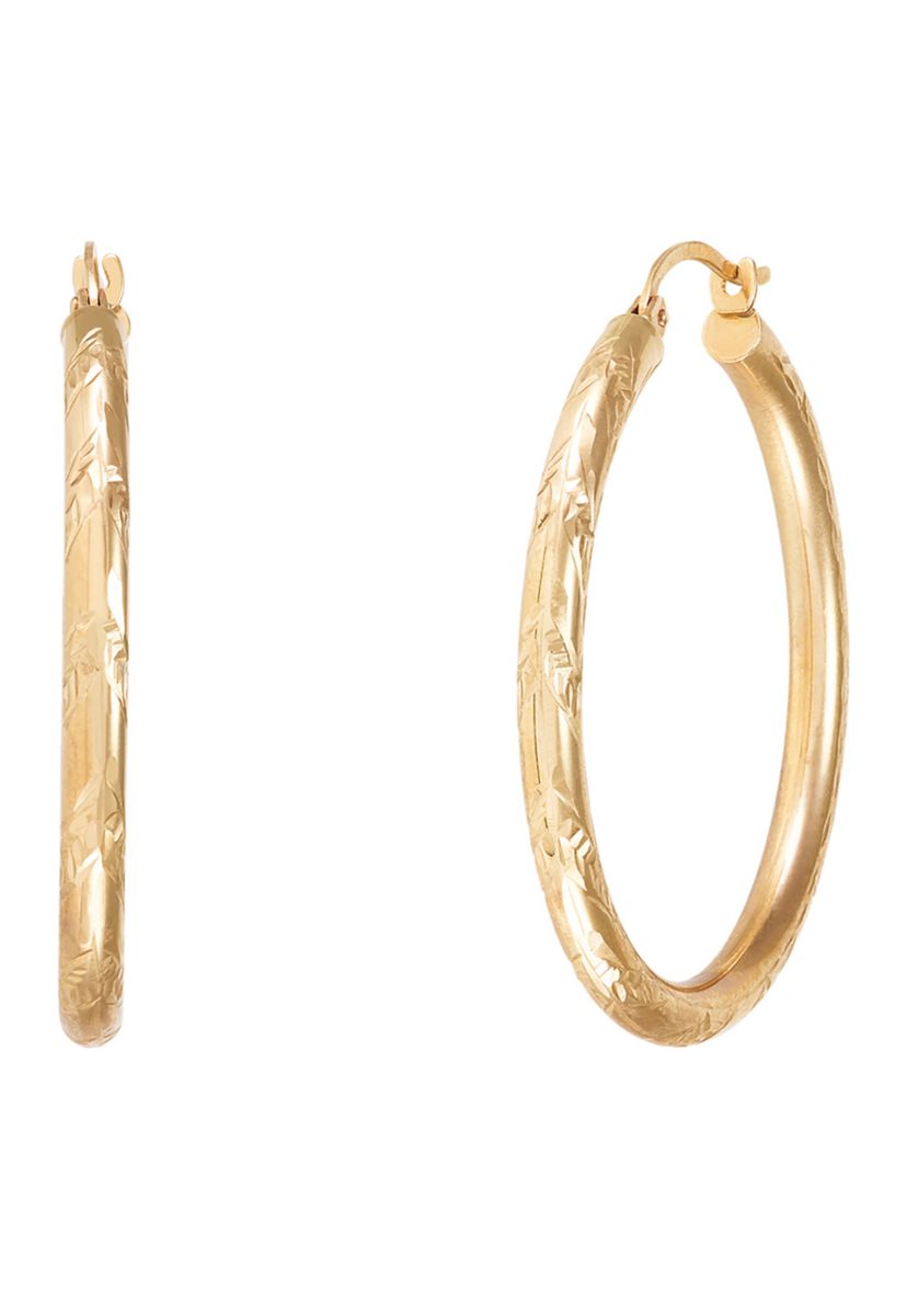 Tube Hoop Earrings in 10K Yellow Gold