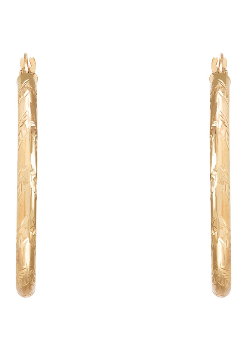 Tube Hoop Earrings in 10K Yellow Gold
