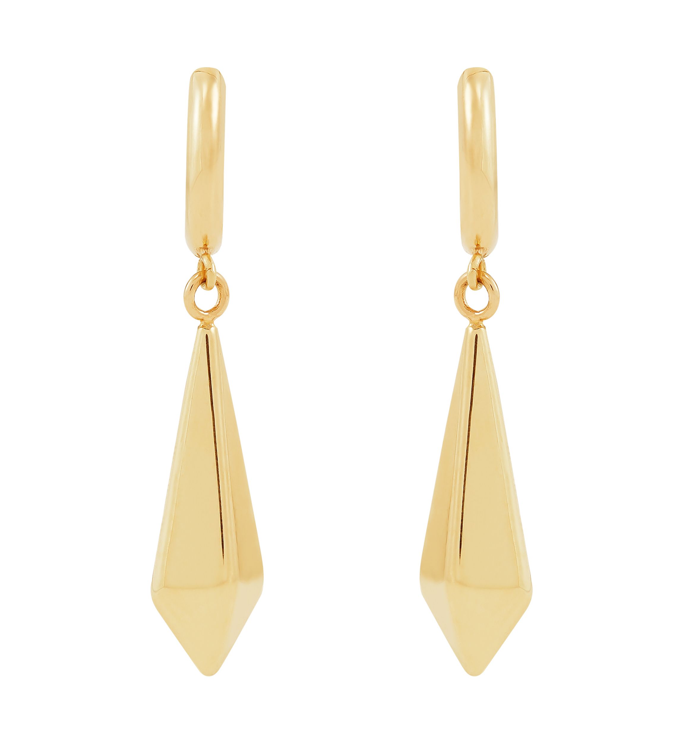 Teardrop Huggie Hoop Earrings in 10K Yellow Gold