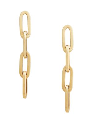 Belk & Co Oval Paperclip Dangle Earrings in 10K Yellow Gold