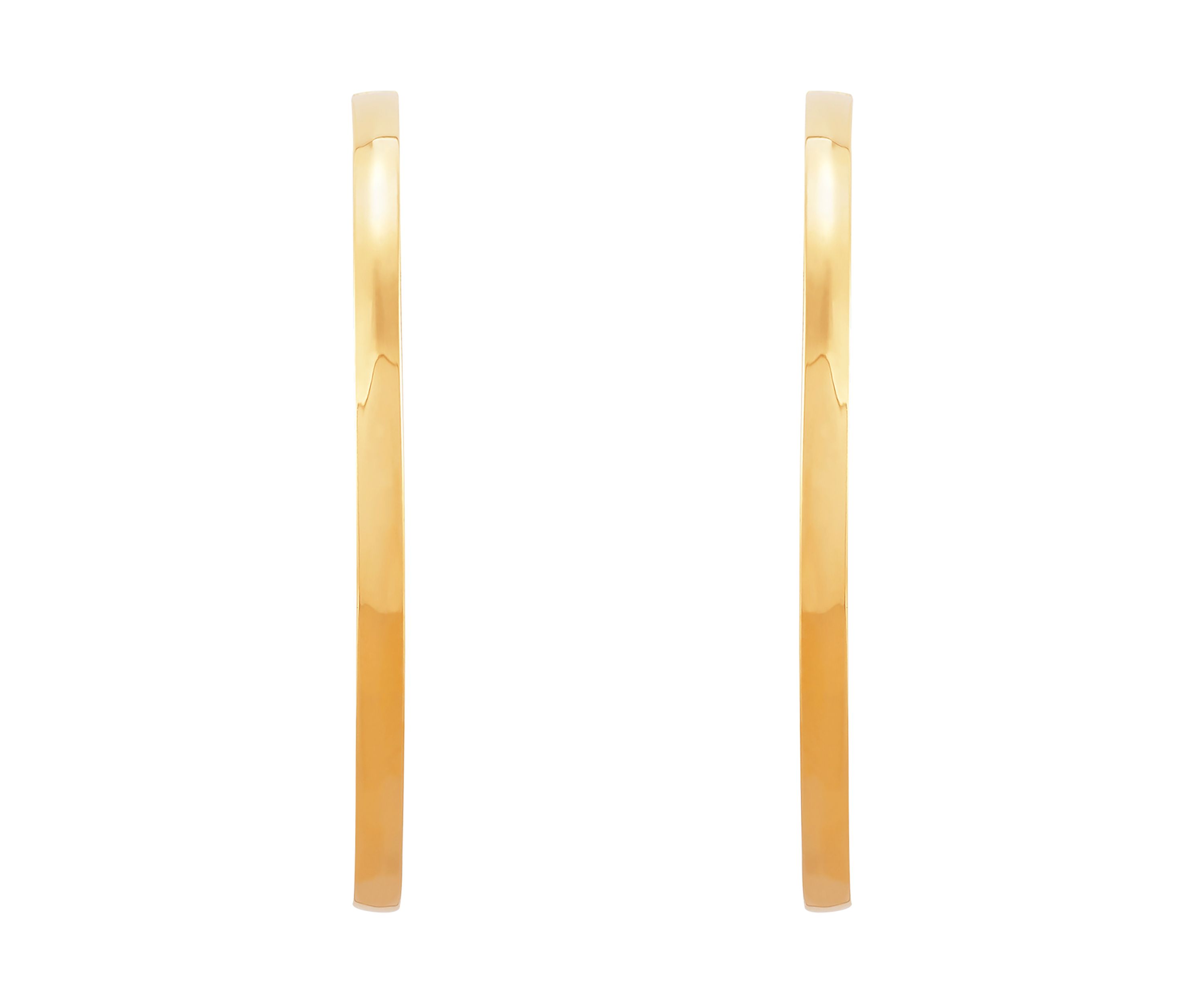 Triangle Tube Hoop Earrings in 10K Yellow Gold