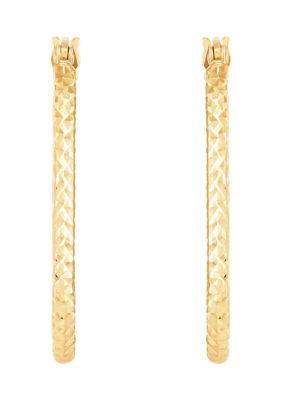Belk & Co Oval Tube Hoop Earrings in 10K Yellow Gold