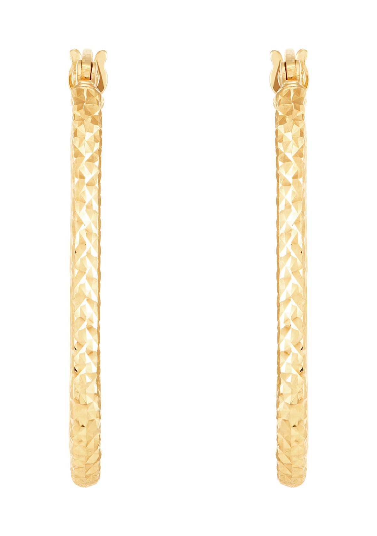 Oval Tube Hoop Earrings in 10K Yellow Gold