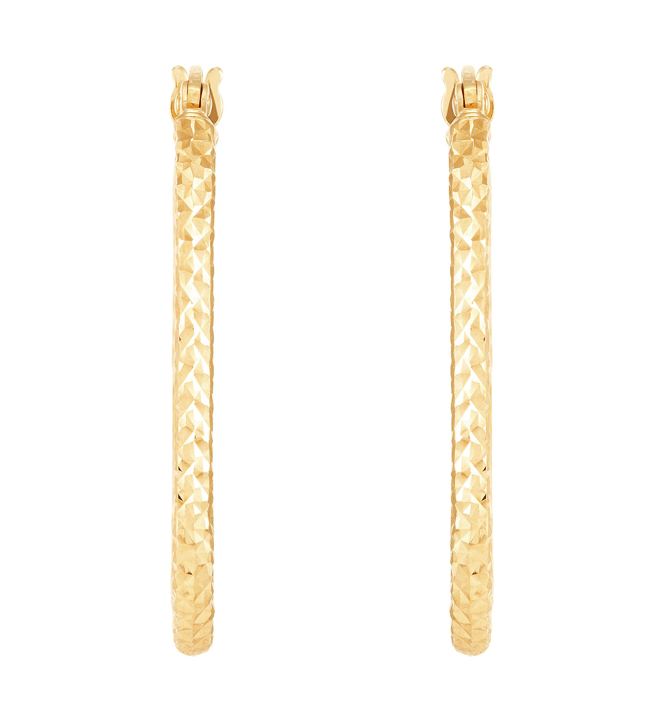 Oval Tube Hoop Earrings in 10K Yellow Gold