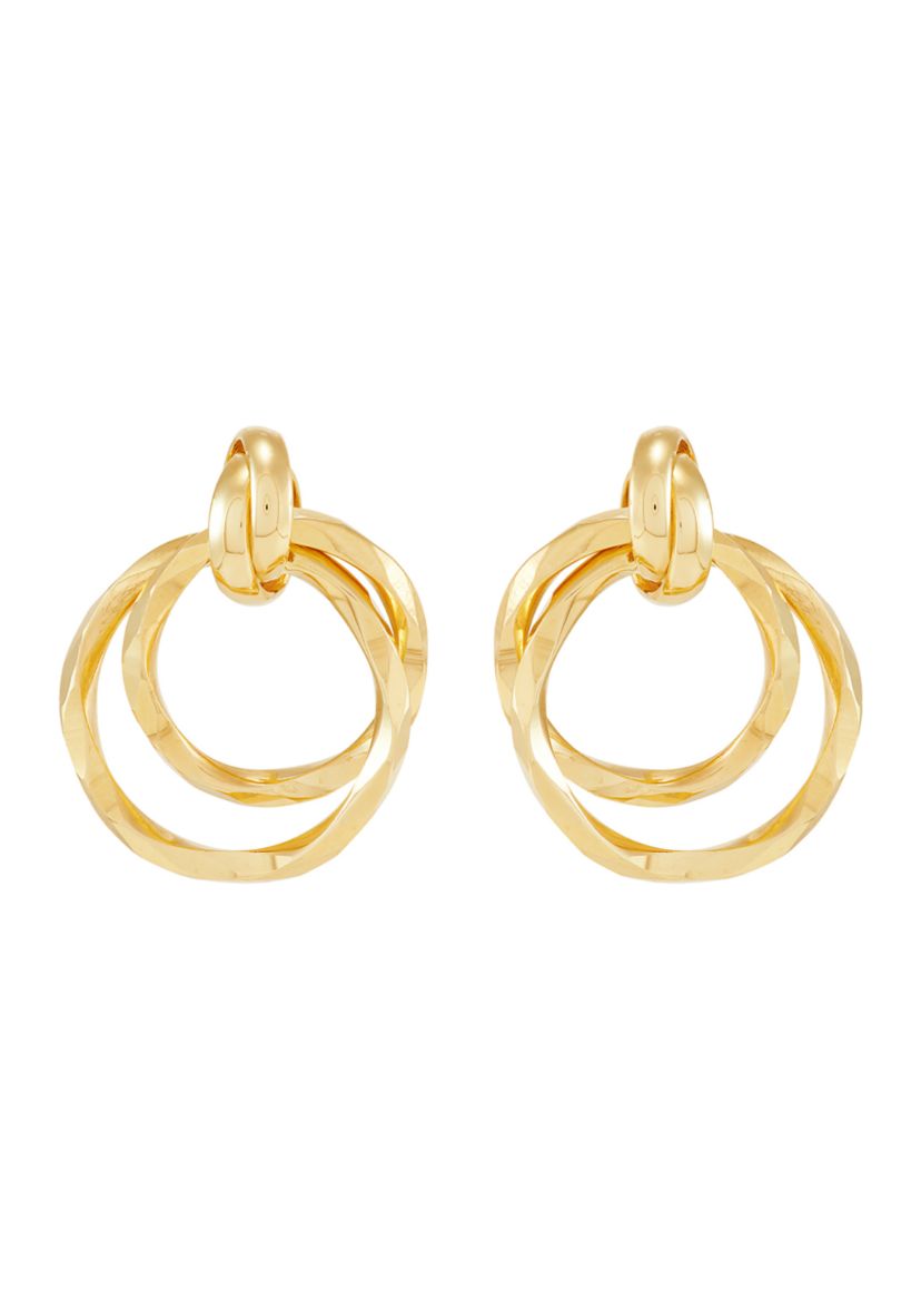 Door Knocker Design Earrings in 10K Yellow Gold