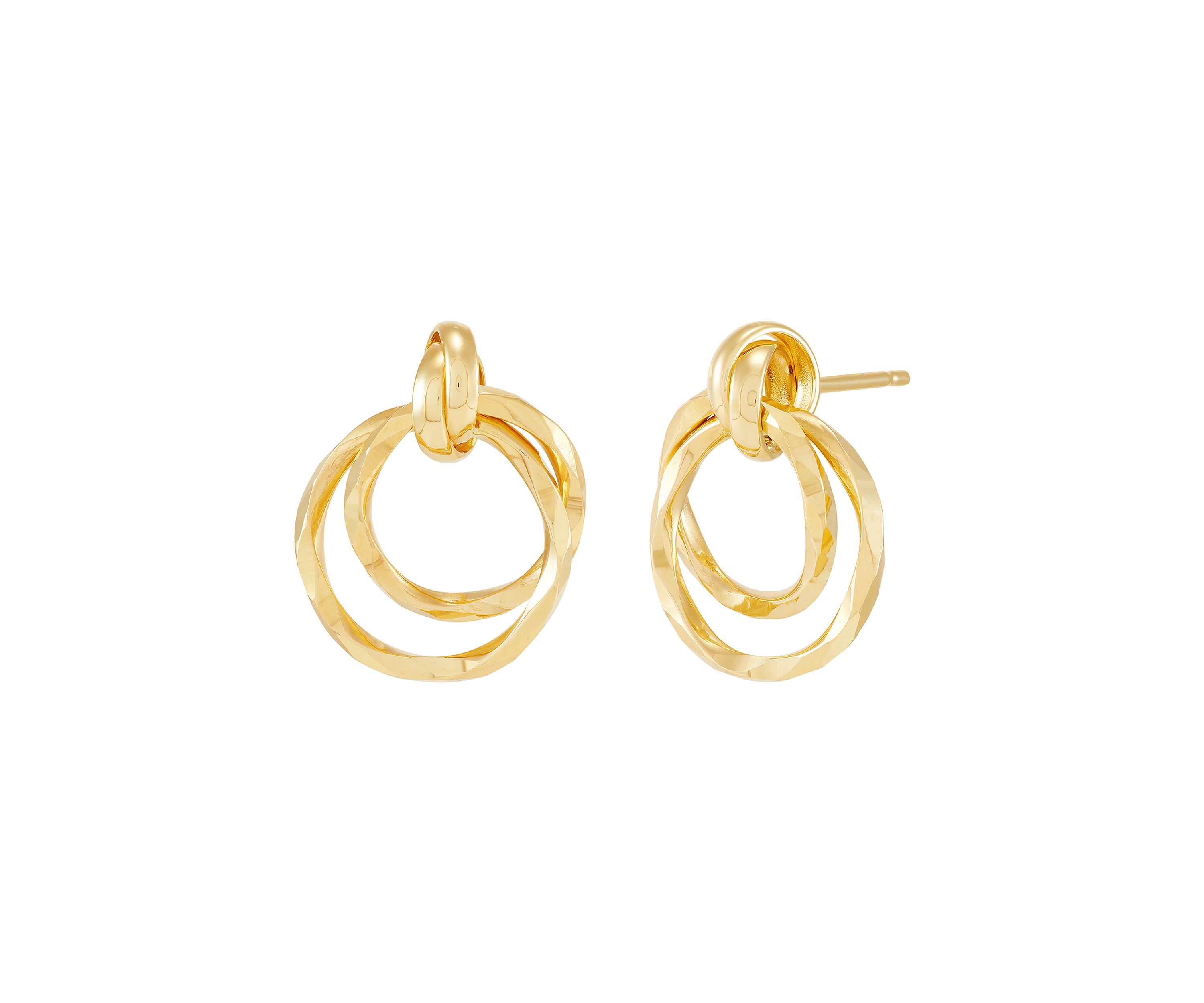 Door Knocker Design Earrings in 10K Yellow Gold