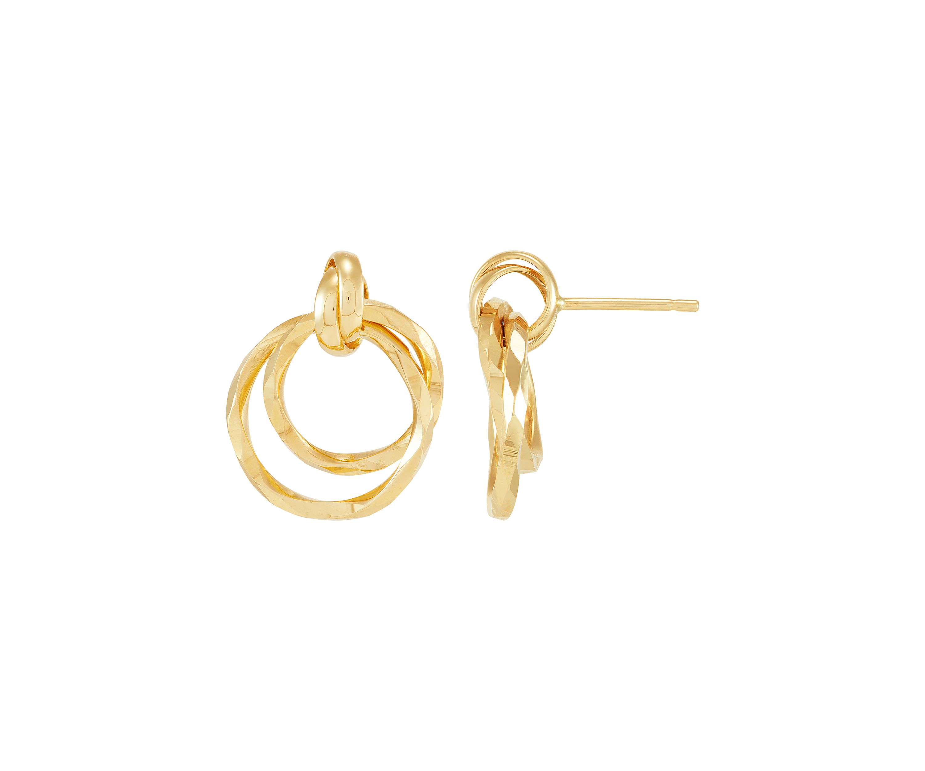 Door Knocker Design Earrings in 10K Yellow Gold
