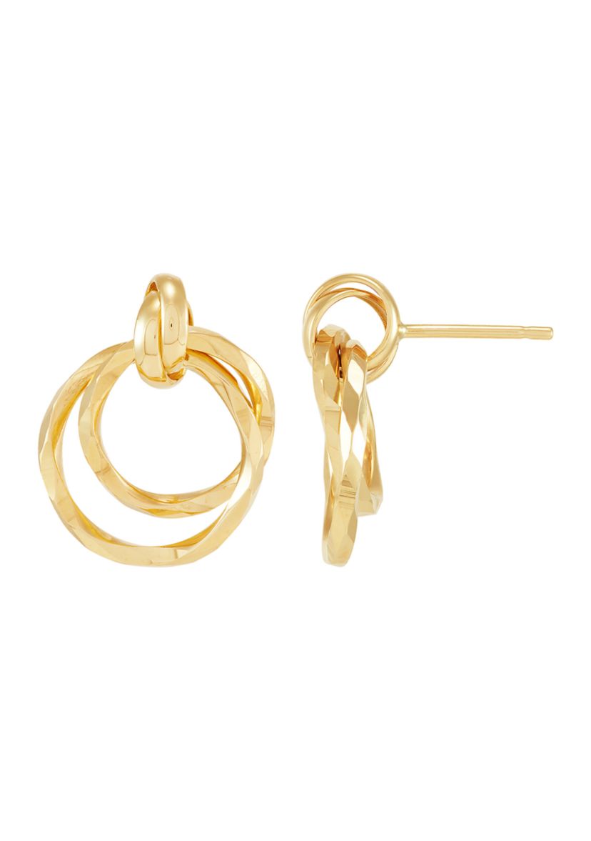 Door Knocker Design Earrings in 10K Yellow Gold