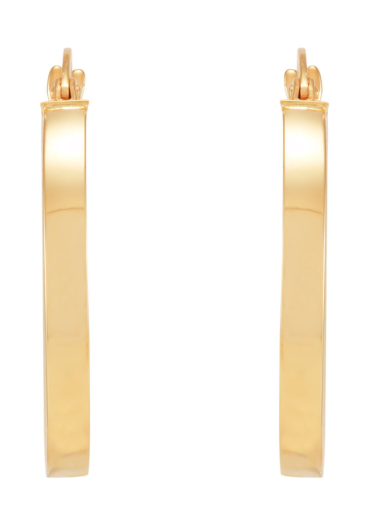 Triangle Tube Hoop Earrings in 10K Yellow Gold