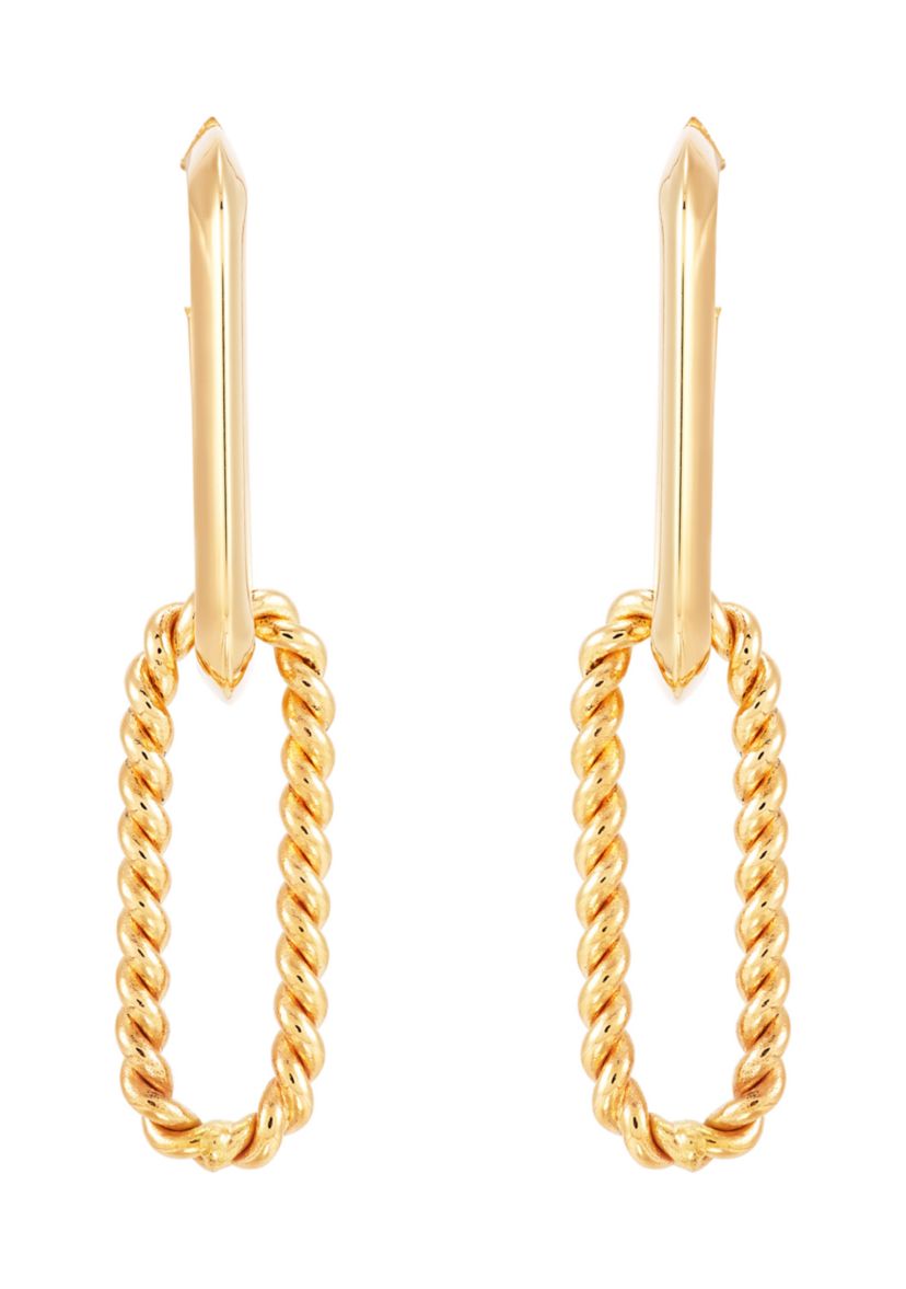 Hollow Fancy Door Knockers Design Earrings in 10K Yellow Gold