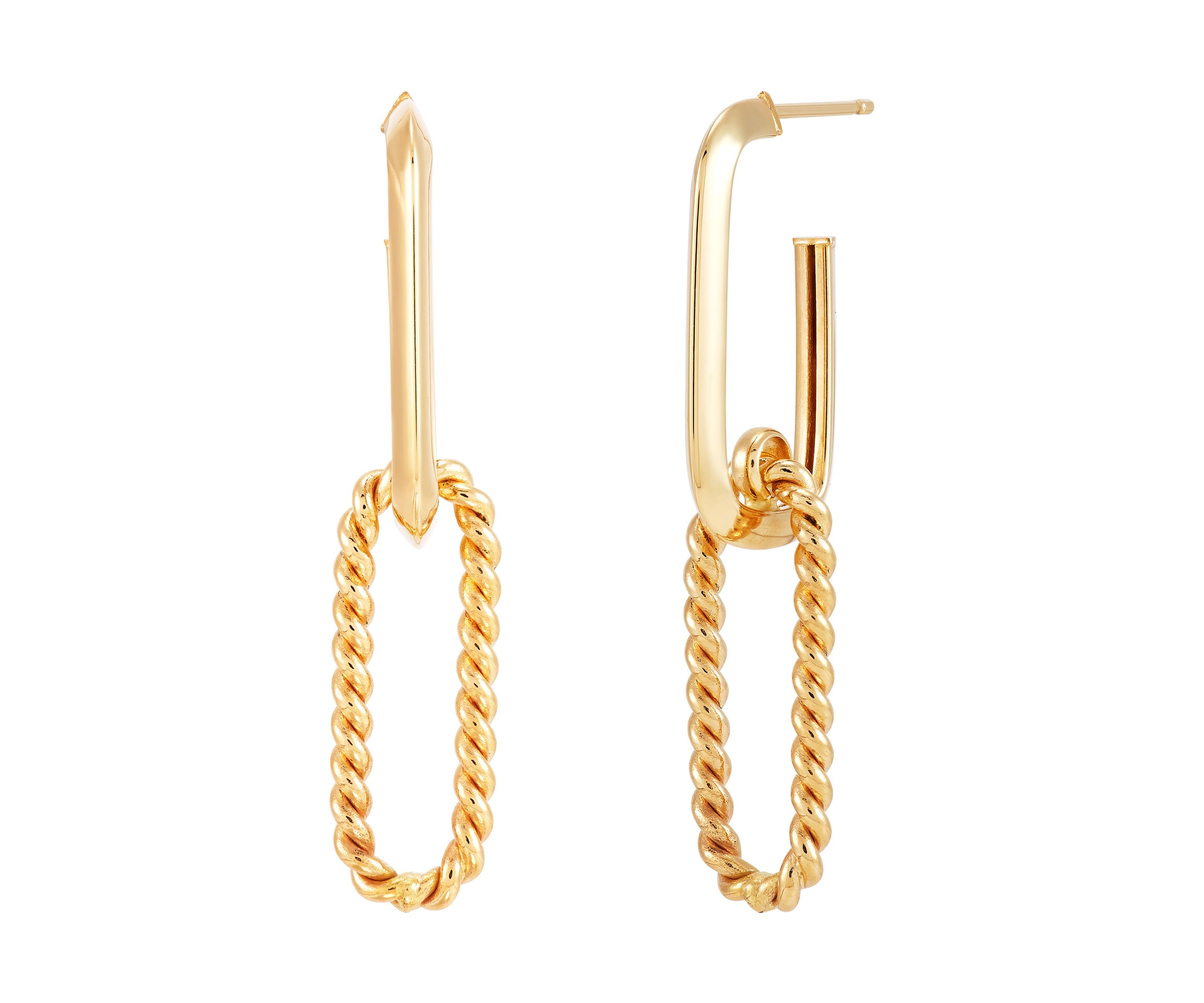 Hollow Fancy Door Knockers Design Earrings in 10K Yellow Gold