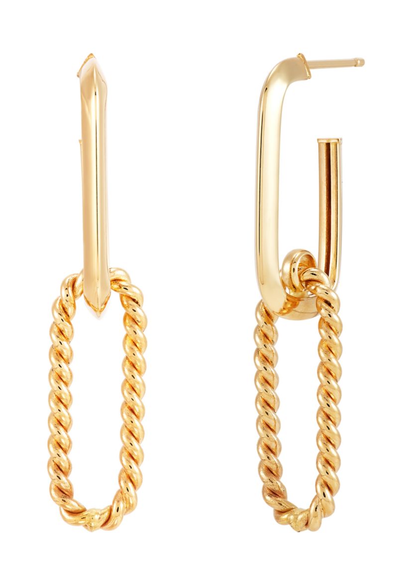 Hollow Fancy Door Knockers Design Earrings in 10K Yellow Gold