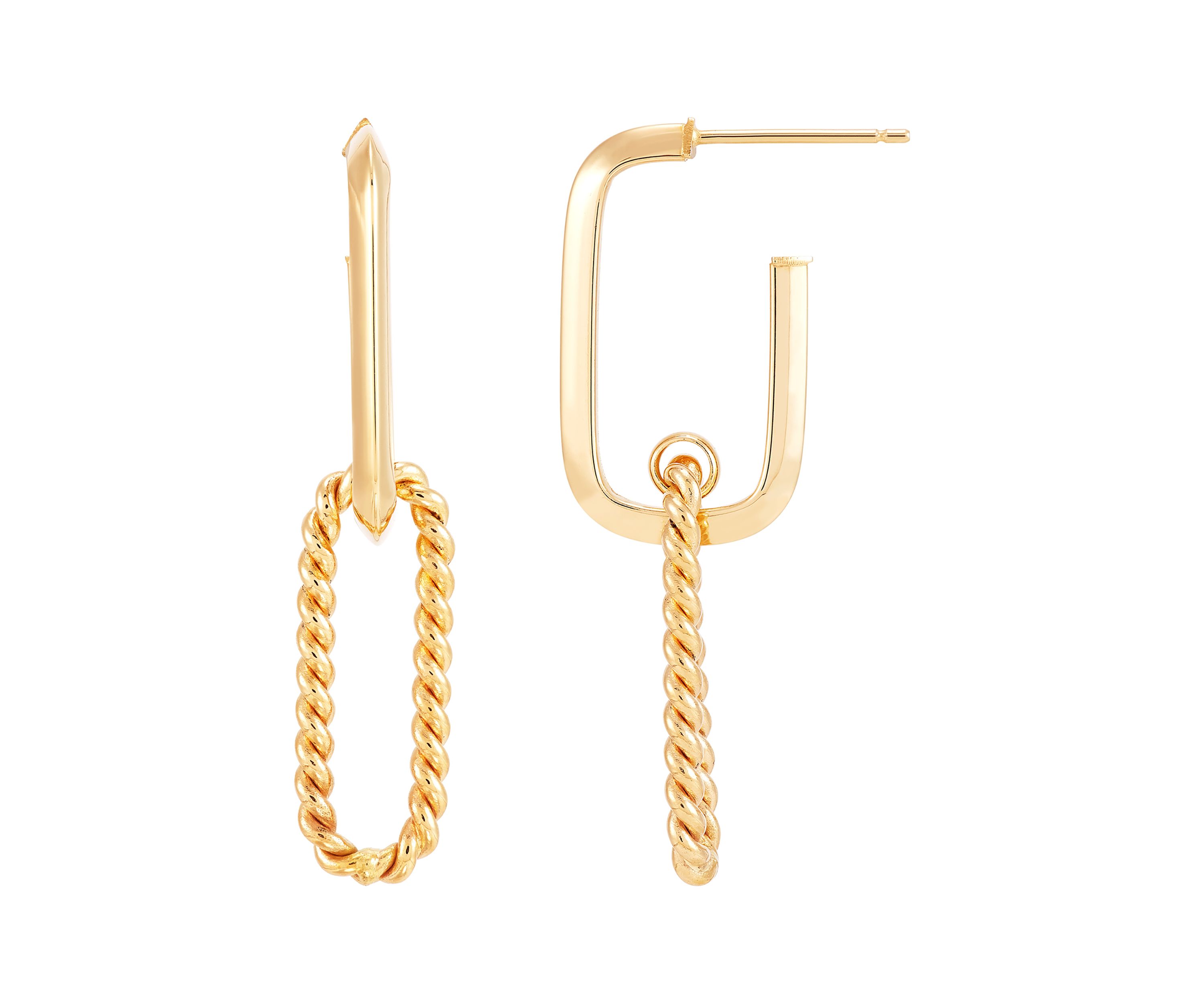 Hollow Fancy Door Knockers Design Earrings in 10K Yellow Gold